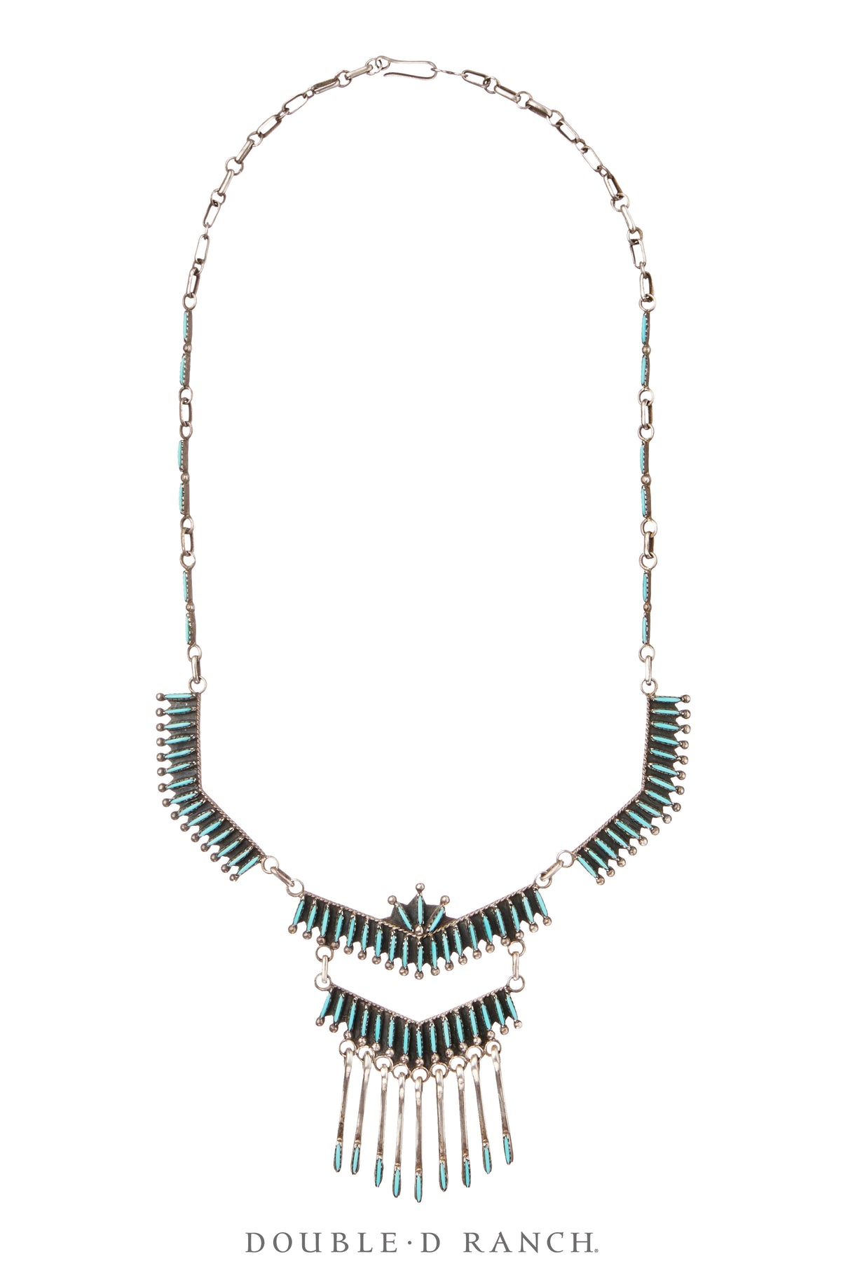 Necklace, Princess, Turquoise, Zuni Needlepoint, Hallmark, Vintage, 3613