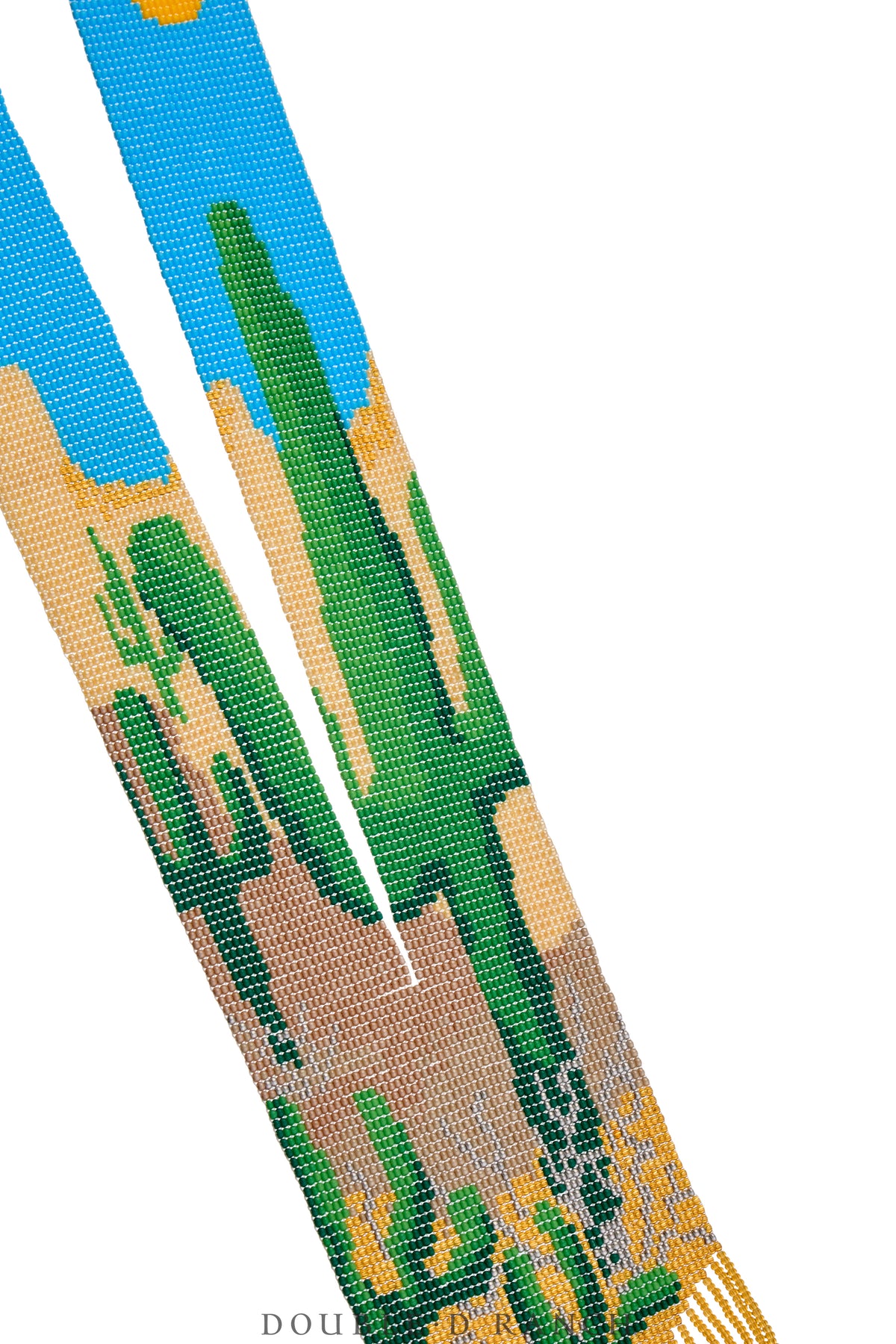 Necklace, Woven Bead, Glass, Desert Cactus Motif, Contemporary, 3593