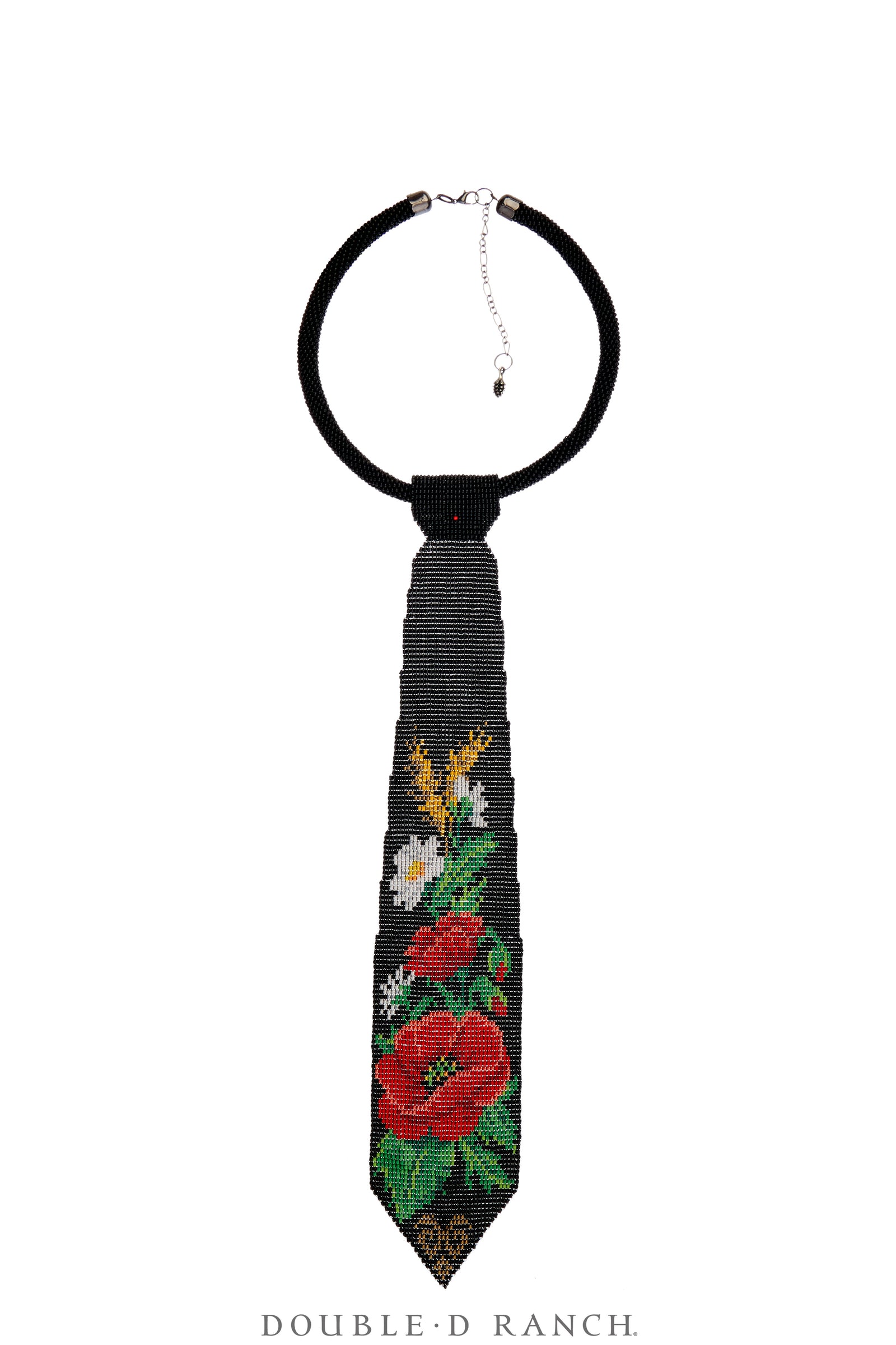 Necklace, Woven Bead, Glass, Floral Motif, Contemporary, 3594