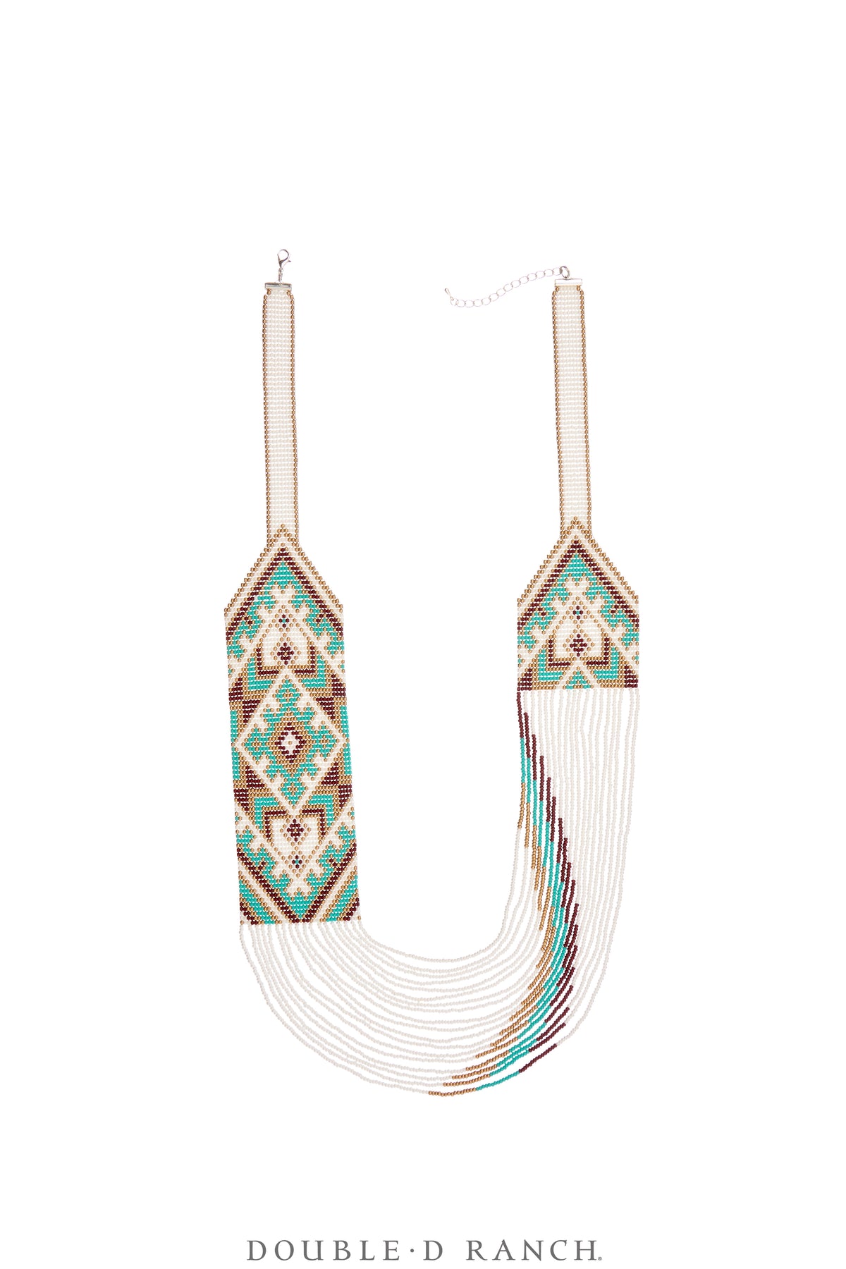 Necklace, Woven Bead, Glass, Geometric Motif, Contemporary, 3596