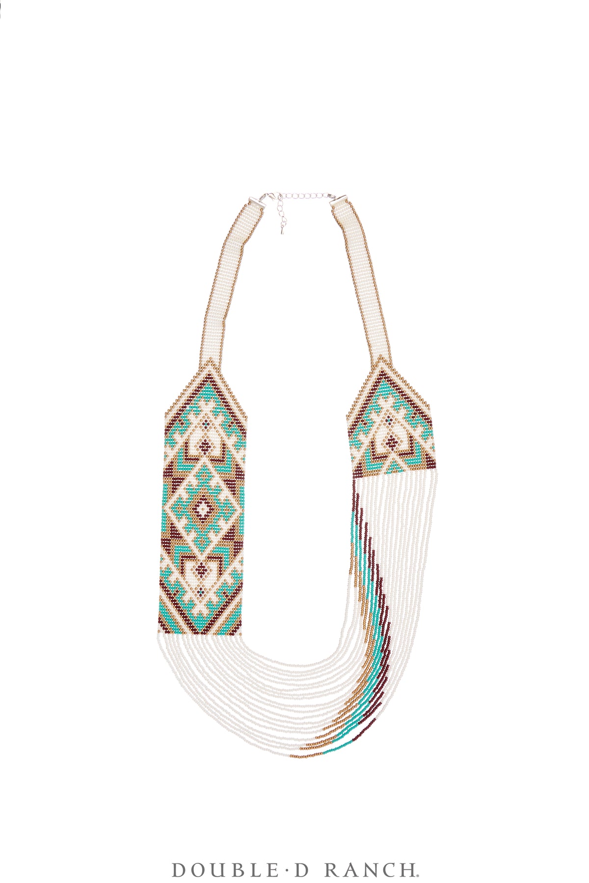 Necklace, Woven Bead, Glass, Geometric Motif, Contemporary, 3596