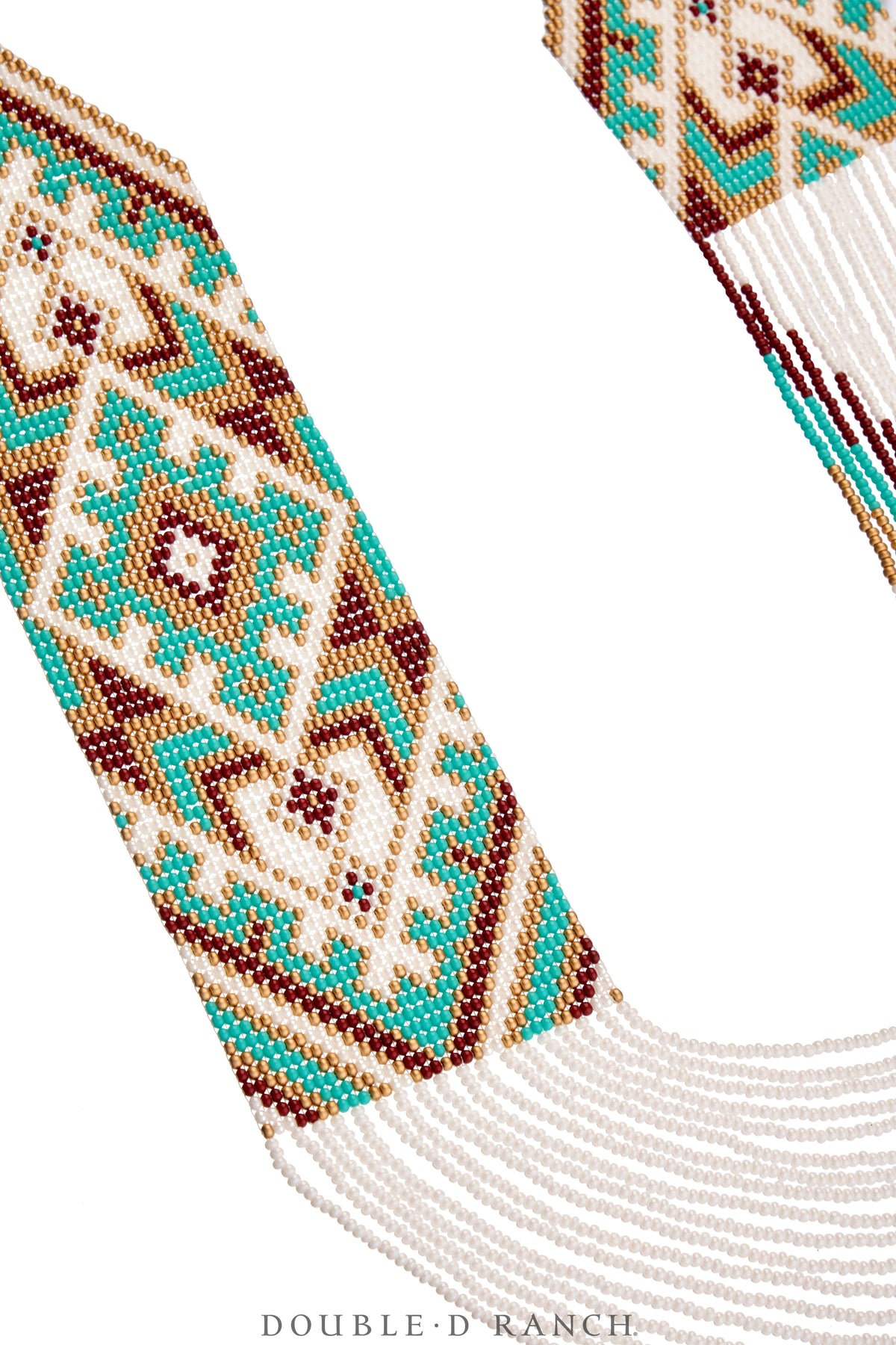 Necklace, Woven Bead, Glass, Geometric Motif, Contemporary, 3596