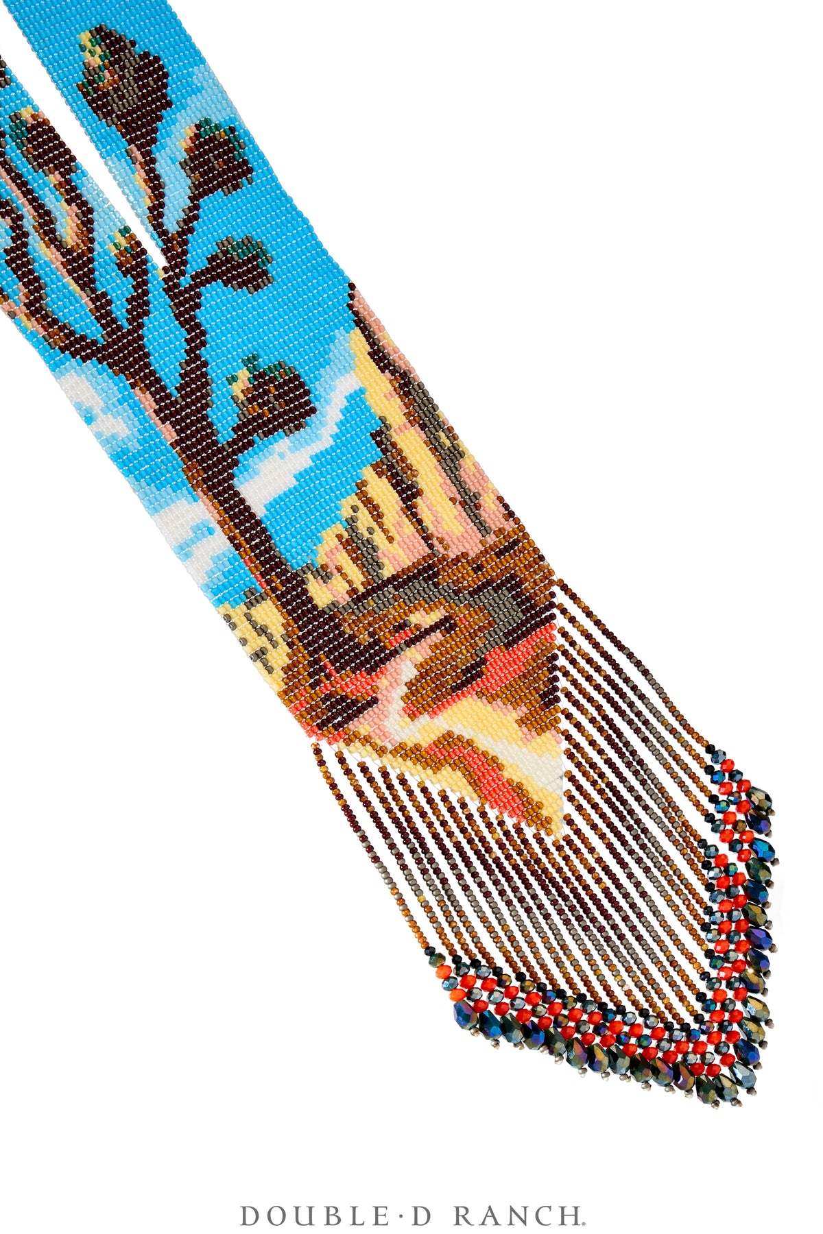 Necklace, Woven Bead, Glass, Joshua Tree Motif, Contemporary, 3598