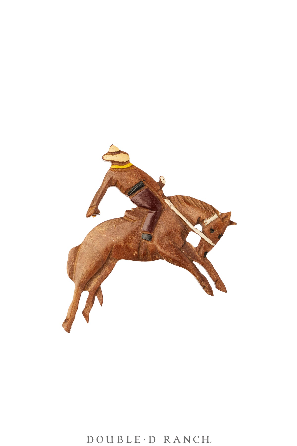 Pin, Wood, Bucking Cowboy, Vintage, Mid Century, 1202