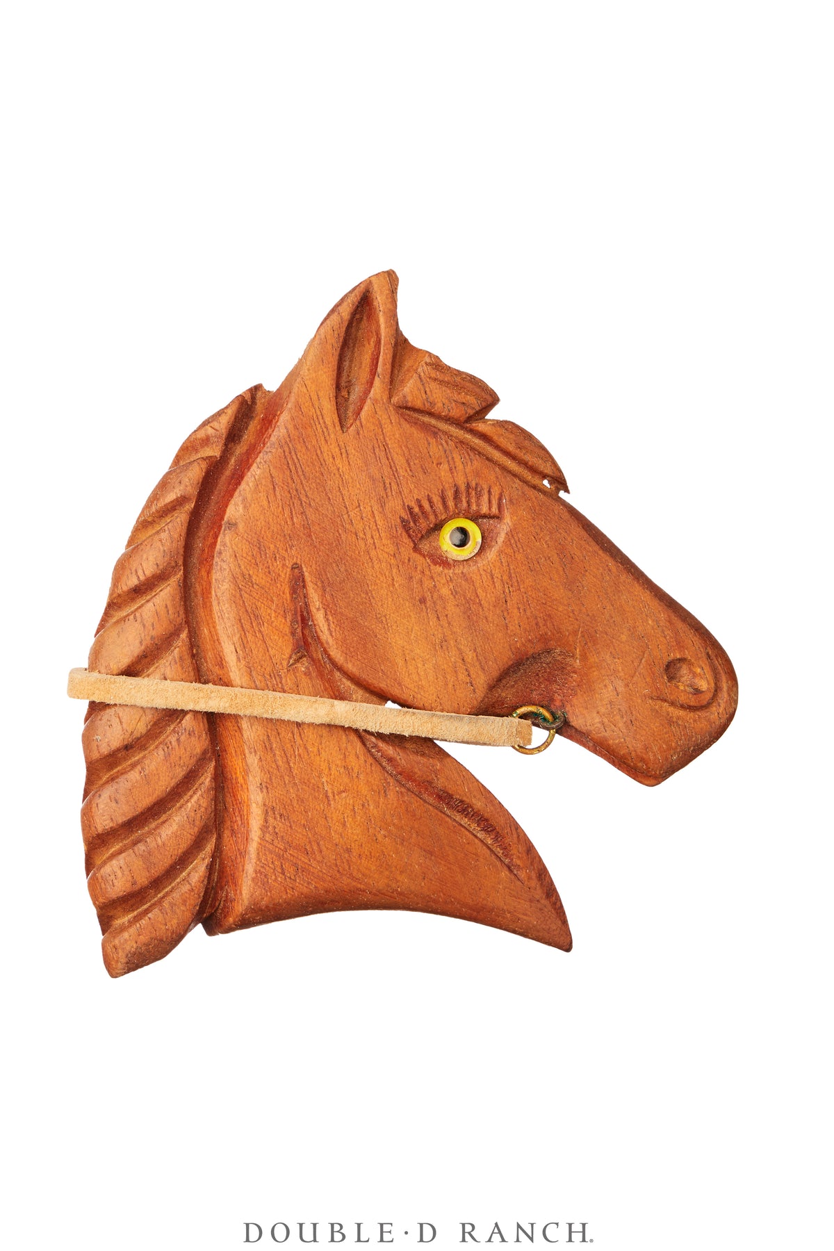 Pin, Wood, Horse With Reins, Vintage, Mid Century, 1206
