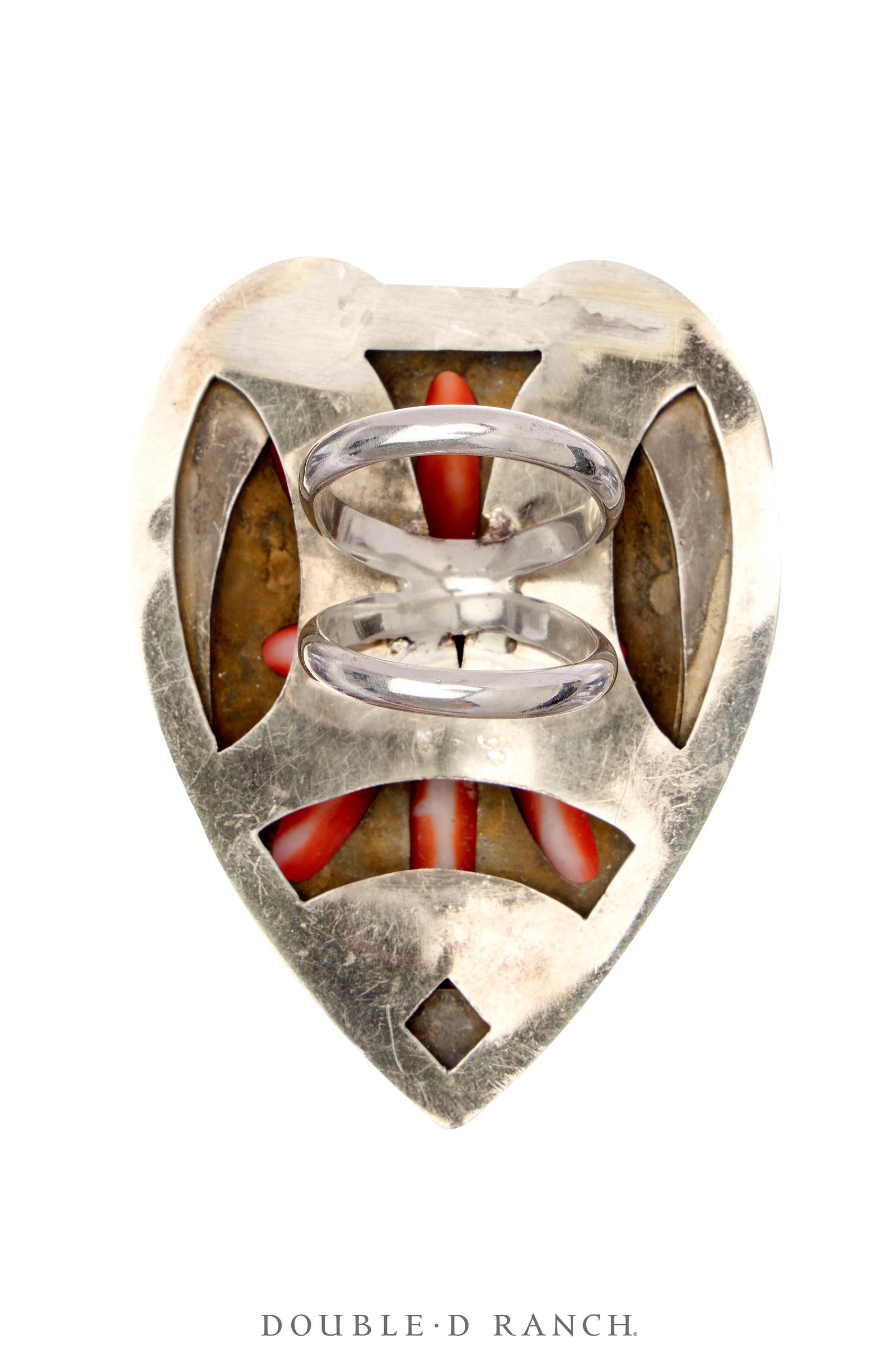 Scarf Slide, Coral, Upcycled, Vintage, 1221