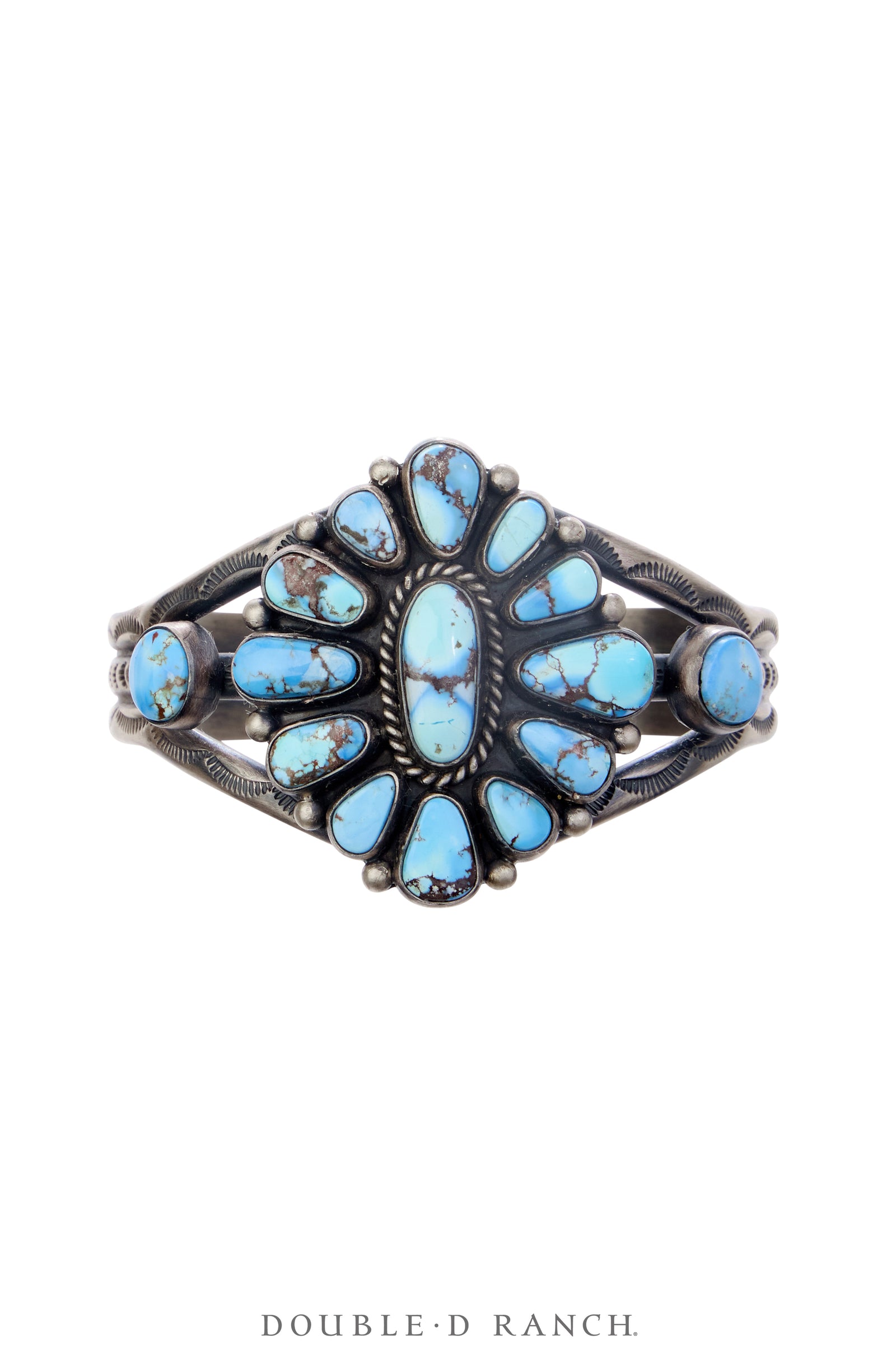 Cuff, Cluster, Turquoise, Golden Hills, Hallmark, Contemporary, 3905