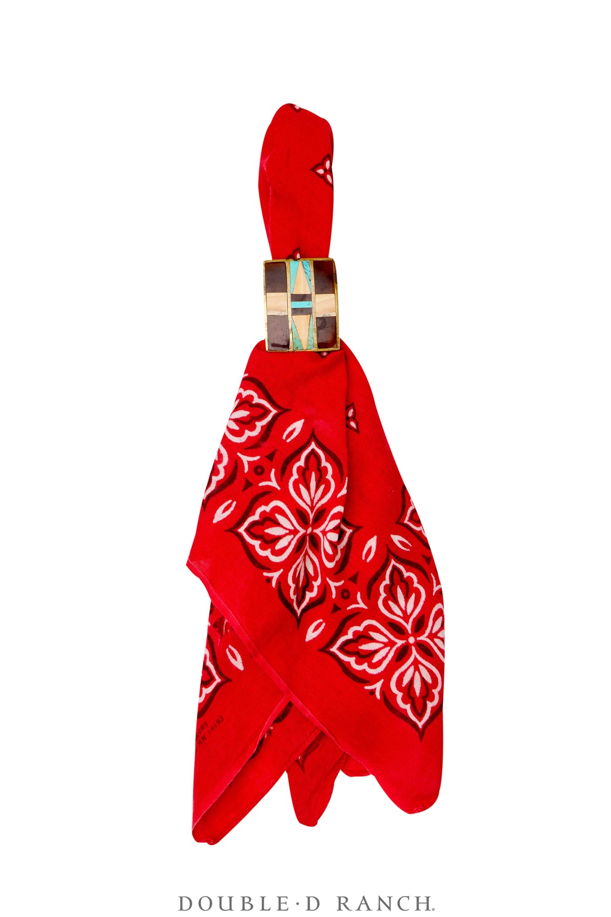 Scarf Slide, Vintage, Inlay, Tortoise Shell & Turquoise, 1223