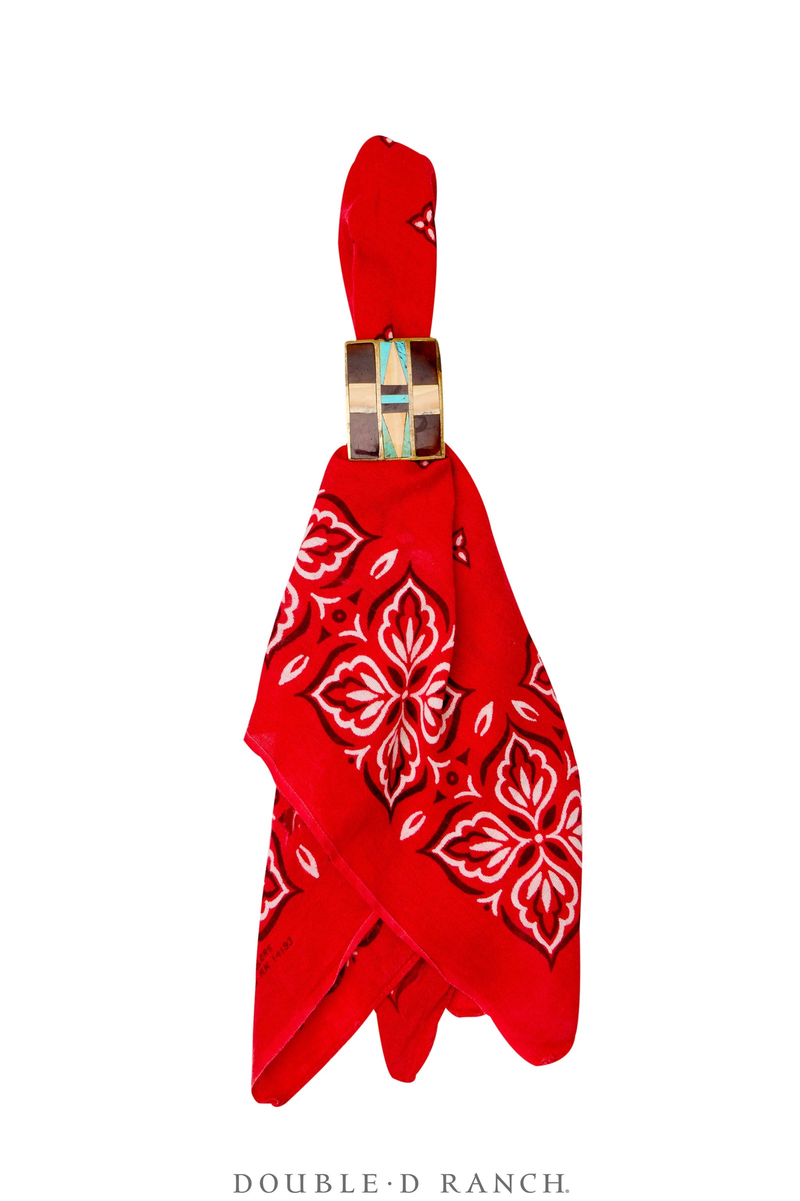 Scarf Slide, Vintage, Inlay, Tortoise Shell & Turquoise, 1223