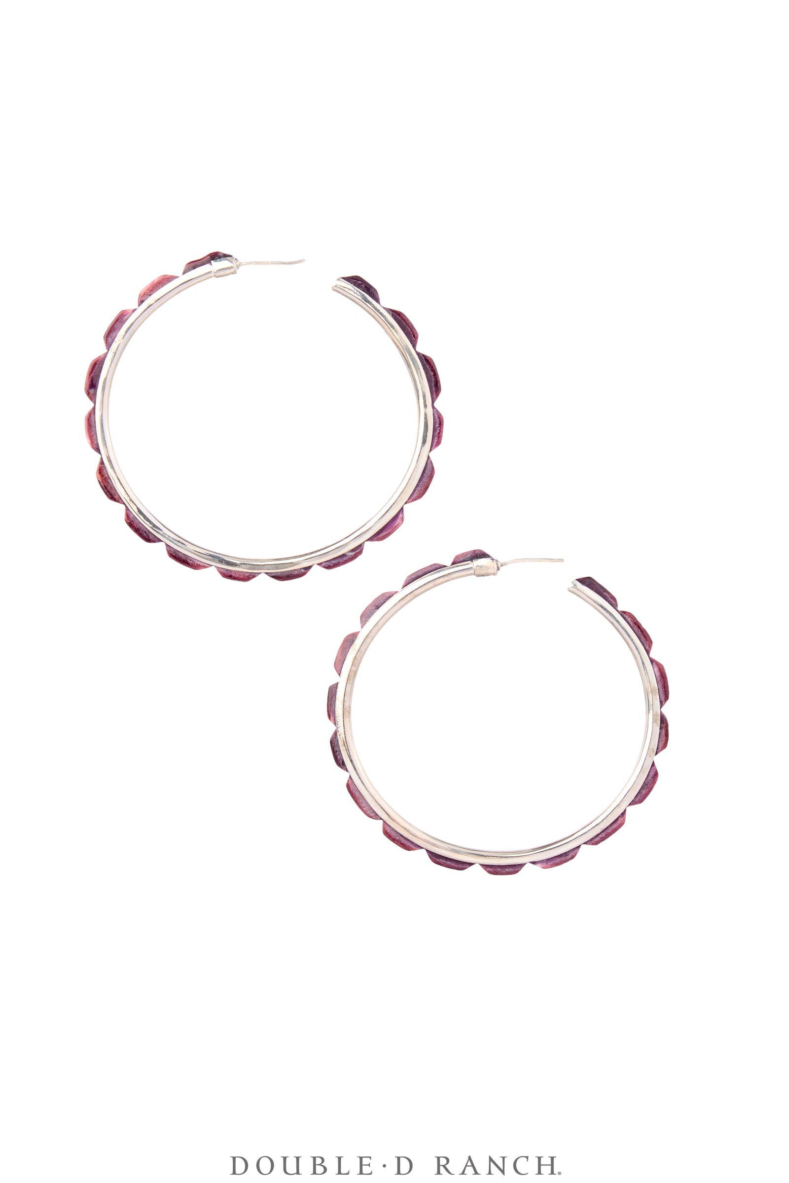 Earrings, Hoop, Large, Purple Spiny, Contemporary, 2068