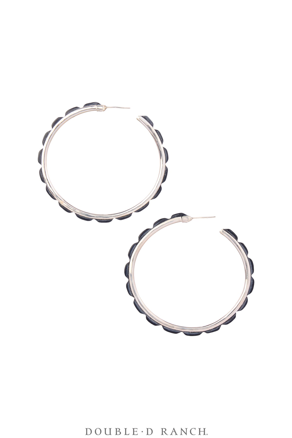 Earrings, Hoop, Large, Onyx, Contemporary, 2068