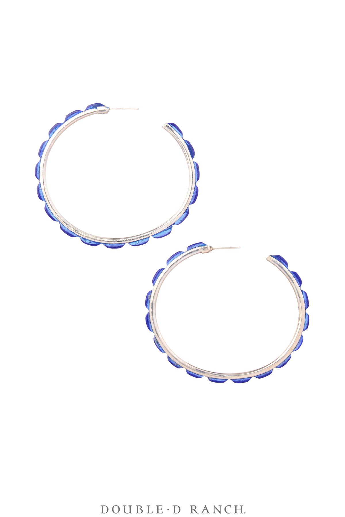 Earrings, Hoop, Large, Lapis, Contemporary, 2068