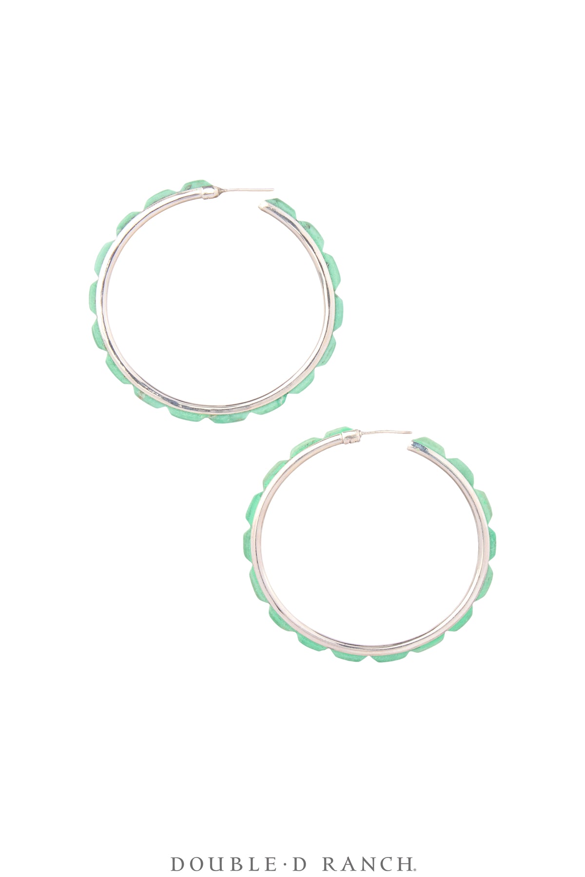 Earrings, Hoop, Large, Mint, Contemporary, 2068