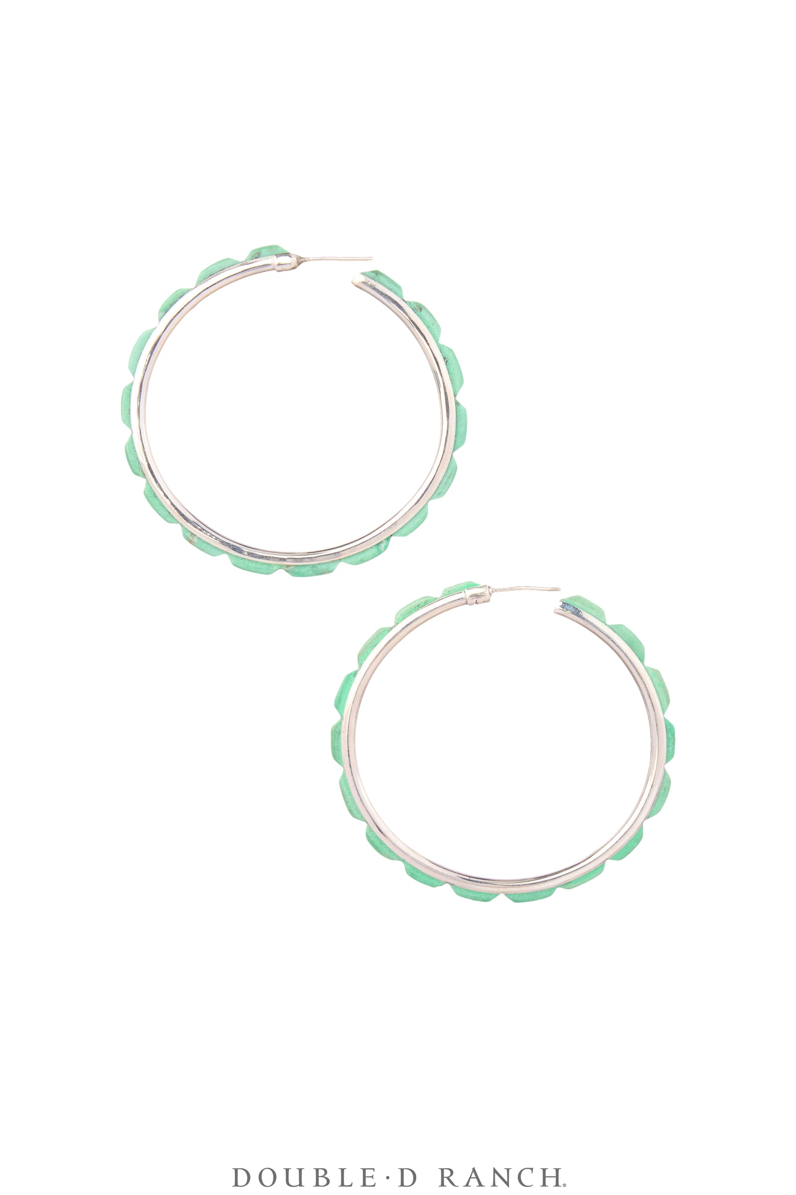 Earrings, Hoop, Large, Mint, Contemporary, 2068