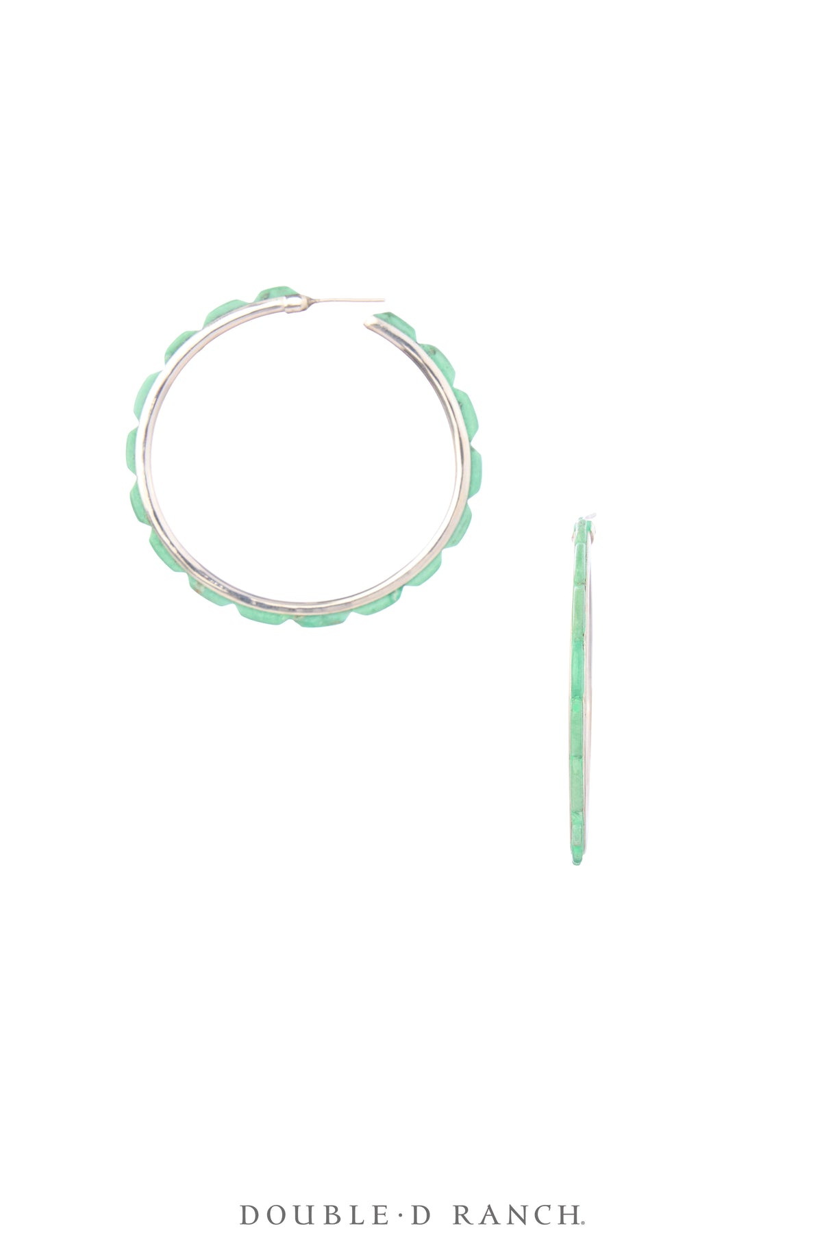 Earrings, Hoop, Large, Mint, Contemporary, 2068