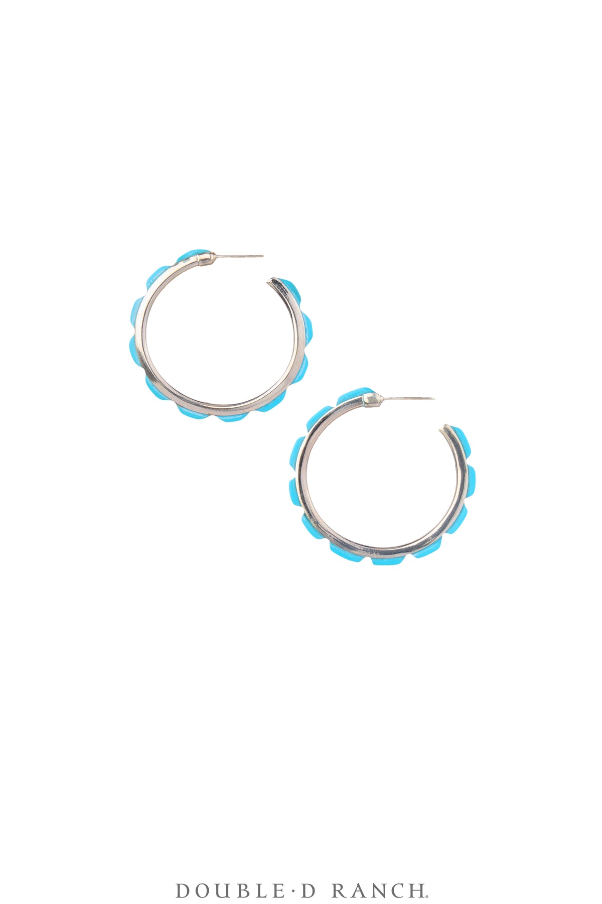 Earrings, Hoop, Small, Turquoise, Contemporary, 2070