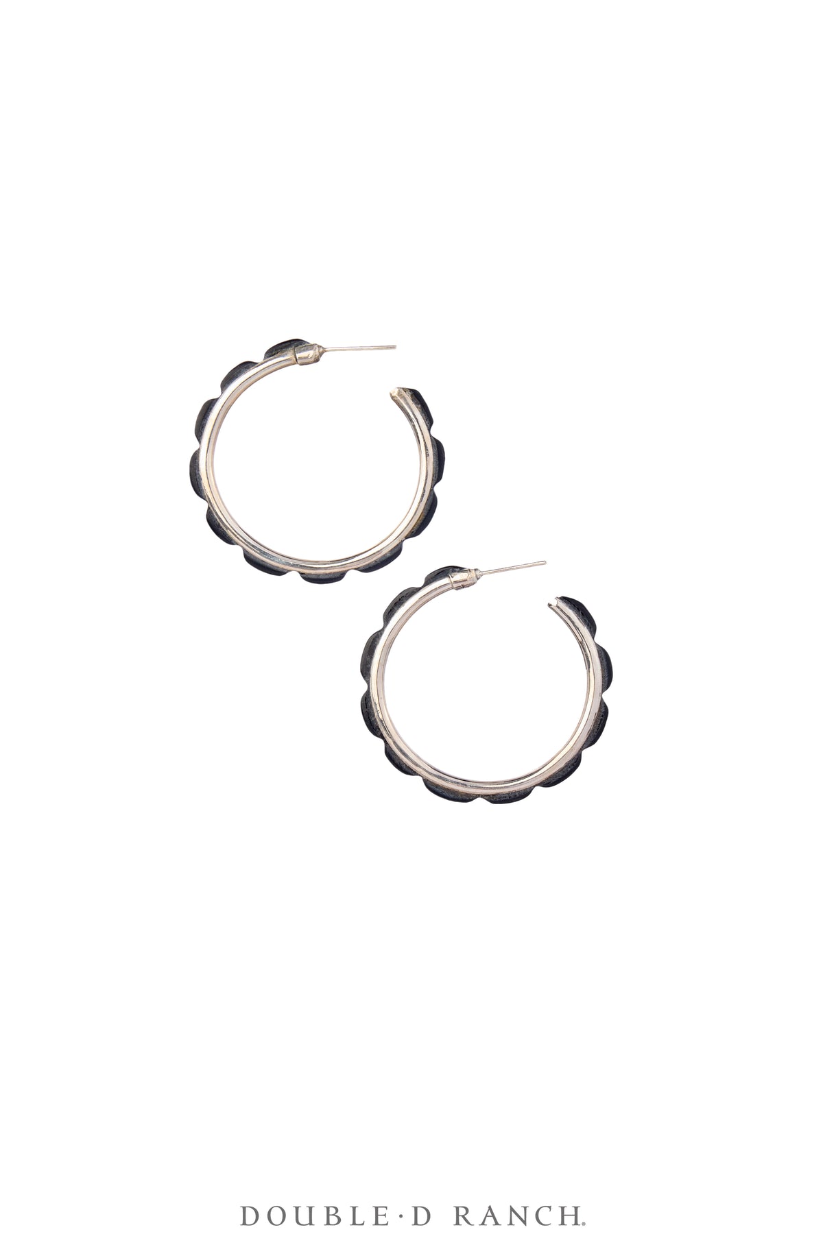 Earrings, Hoop, Small, Onyx, Contemporary, 2070