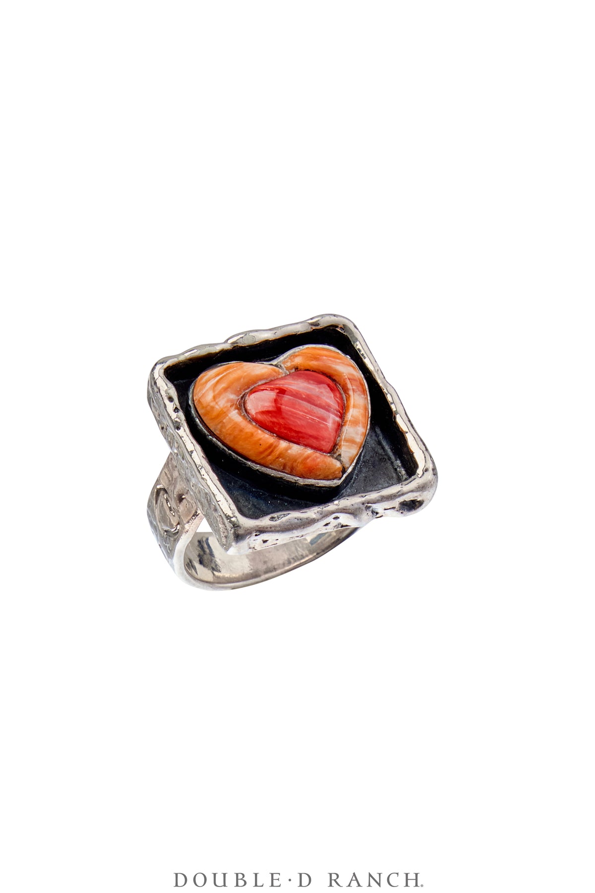Ring, Inlay, Heart, Orange Spiny, Hallmark, Contemporary, 835C
