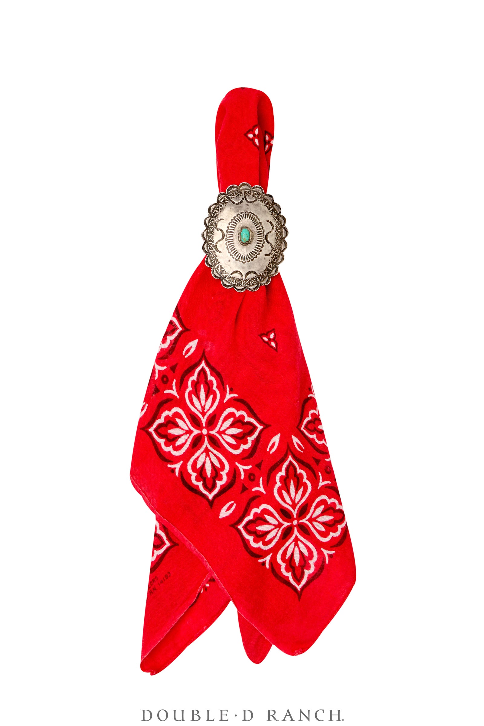 Scarf Slide, Concho, Turquoise, 3rd Phase, Upcycled, Vintage, 1217