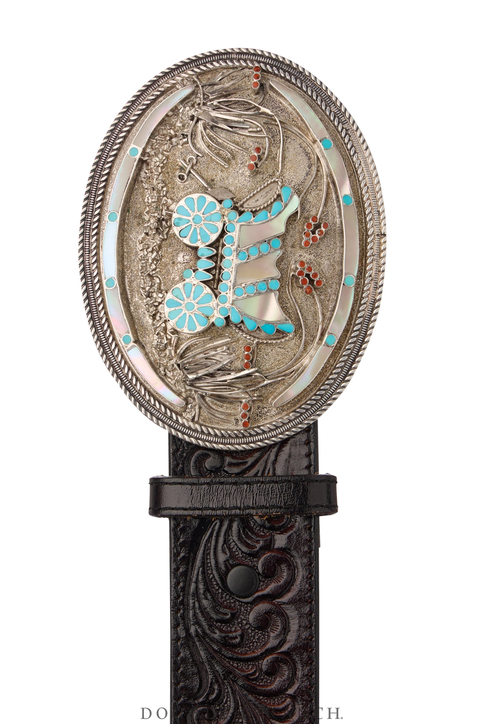 Belt, A Vintage, Buckle, Inlay, Conestoga Wagon, Dishta Hallmark, Vintage, 750