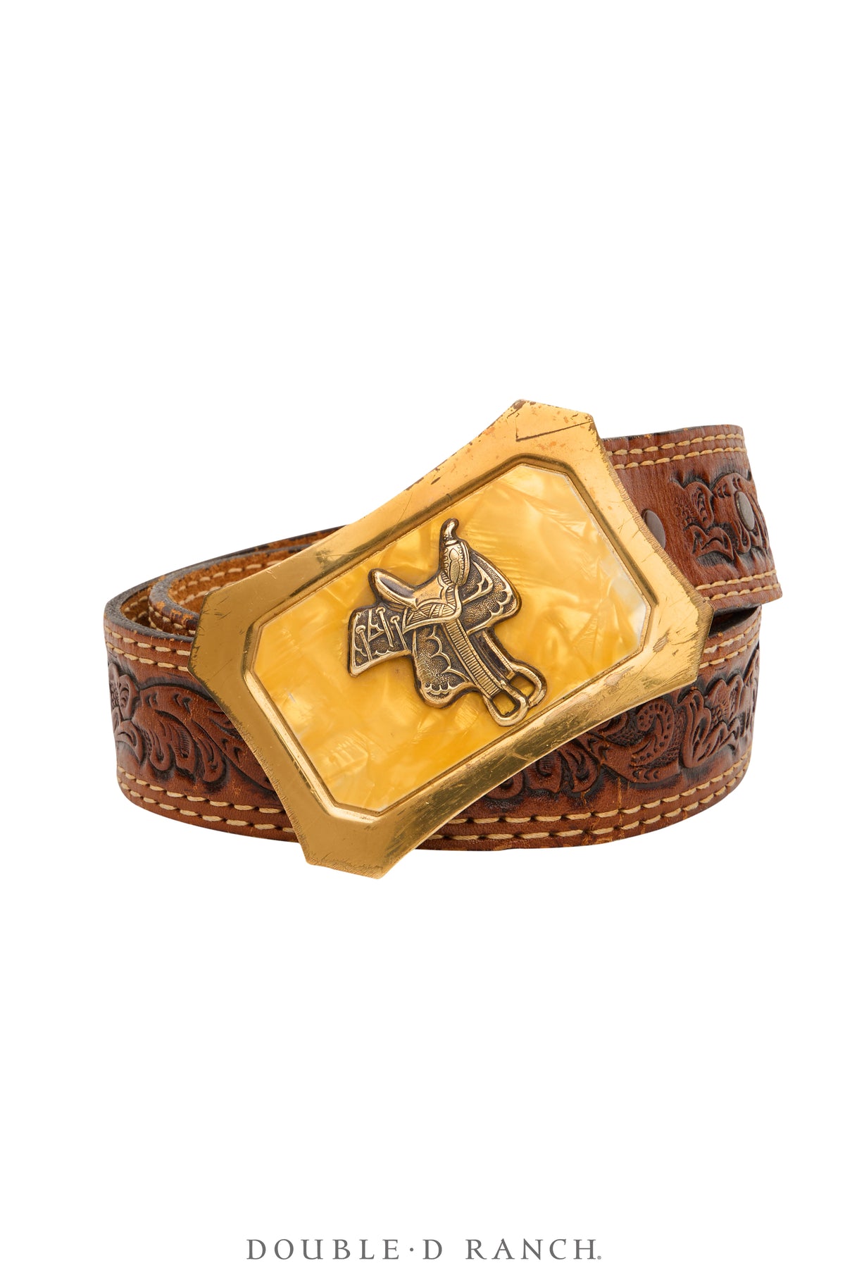 Belt, A Vintage, Buckle, Western, Enamel, Saddle, Vintage, 753