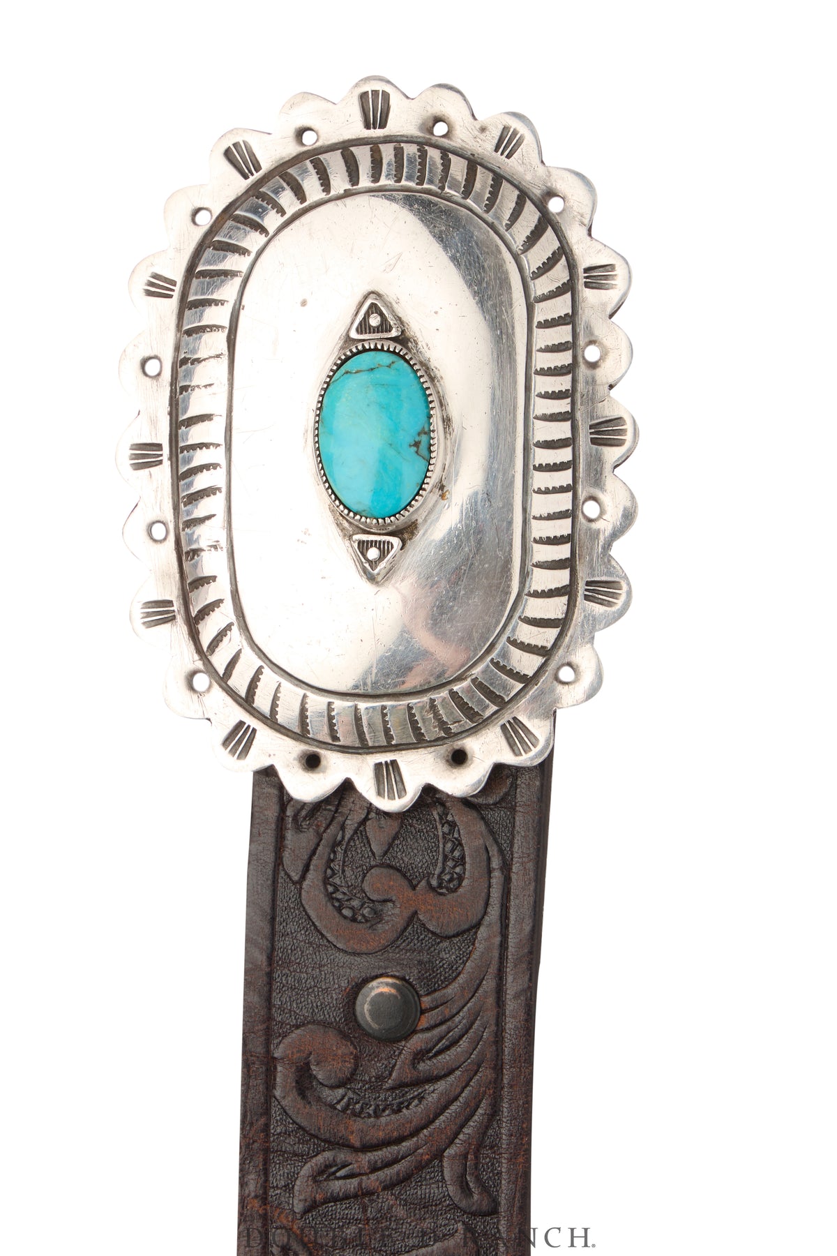 Belt, A Vintage, Buckle, Concho, Turquoise, Old Pawn ‘40s, 767