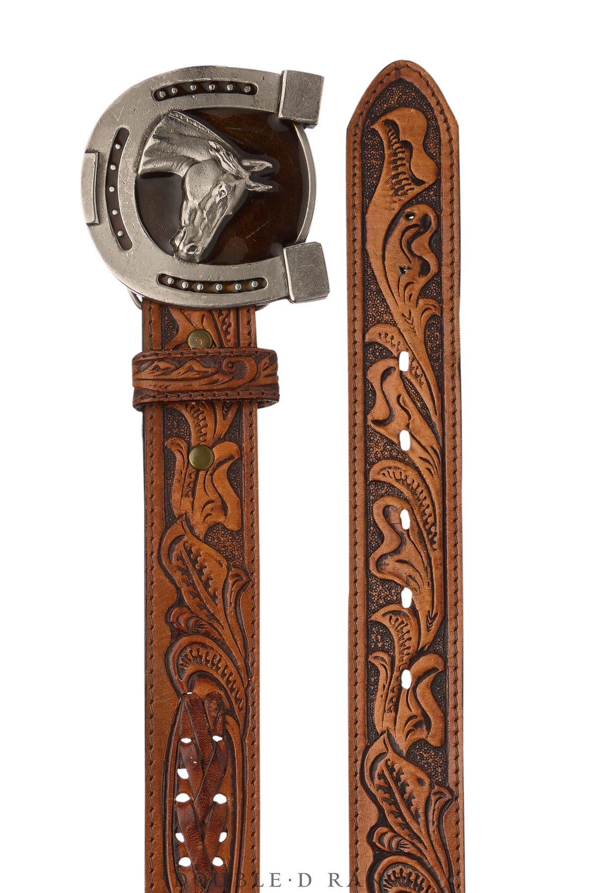 Belt, A Vintage, Buckle, Enamel, Horseshoe & Horse, Vintage, 770