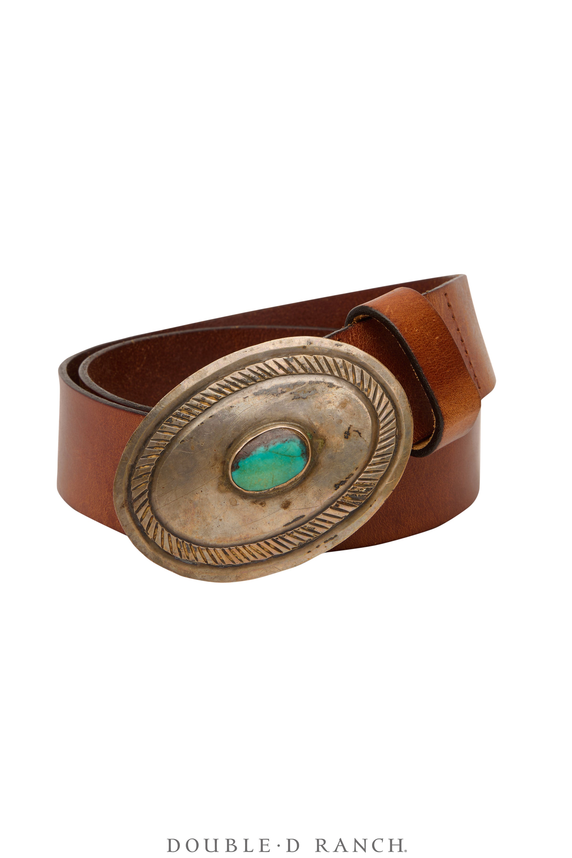 Belt, A Vintage, Buckle, Concho, Turquoise, Old Pawn 