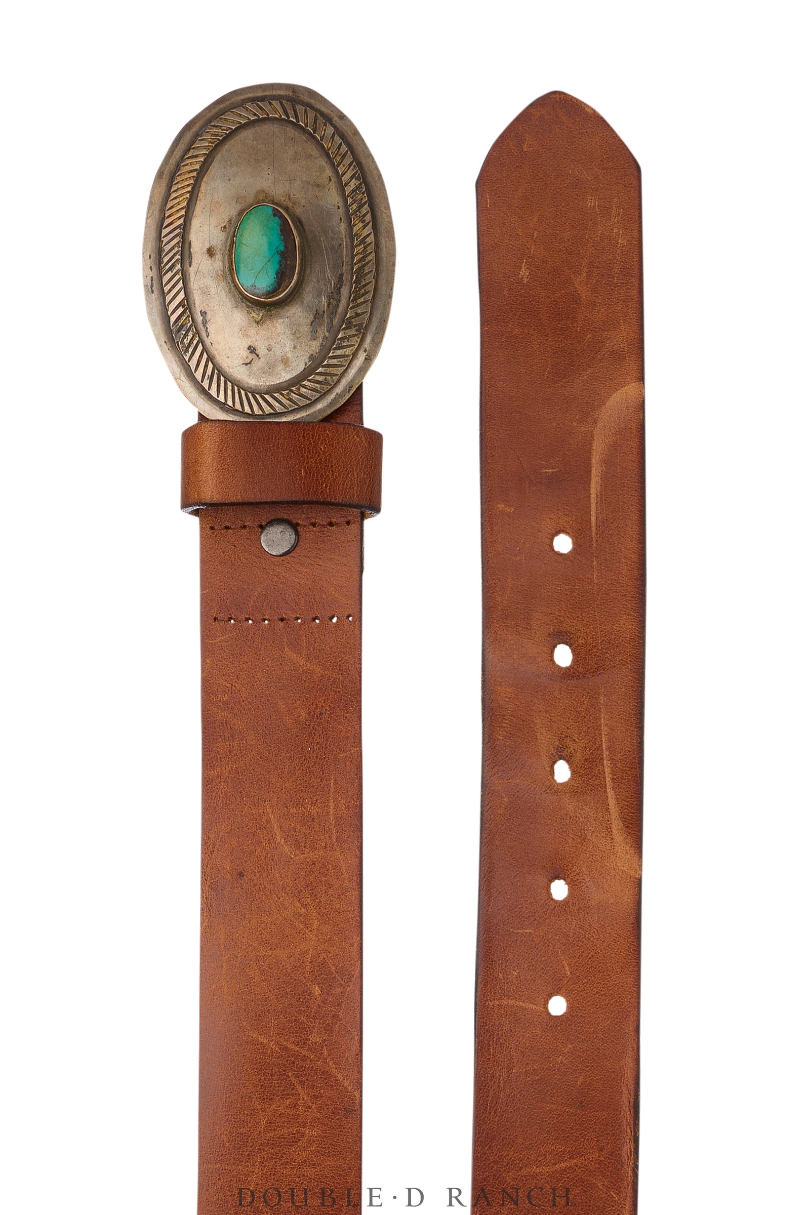 Belt, A Vintage, Buckle, Concho, Turquoise, Old Pawn ‘40s, 780