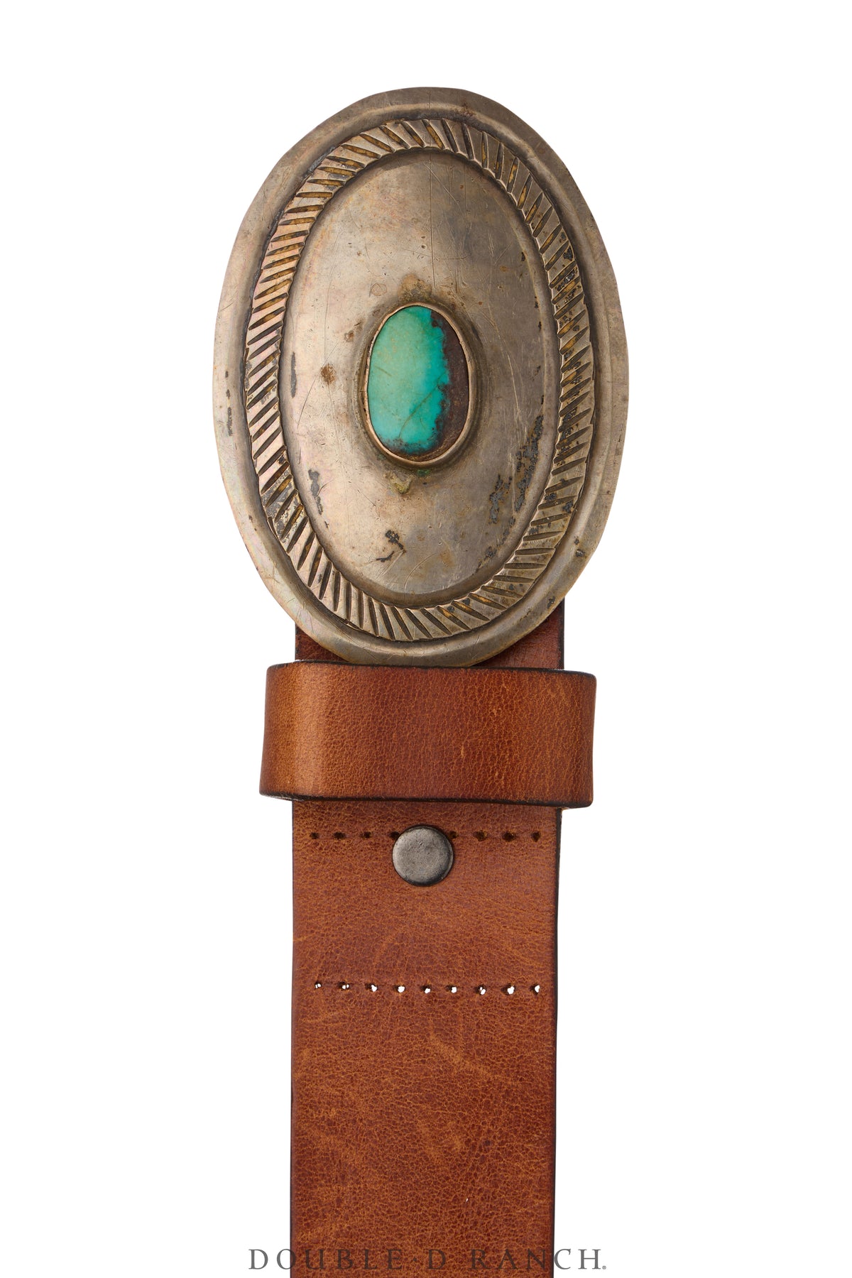 Belt, A Vintage, Buckle, Concho, Turquoise, Old Pawn ‘40s, 780