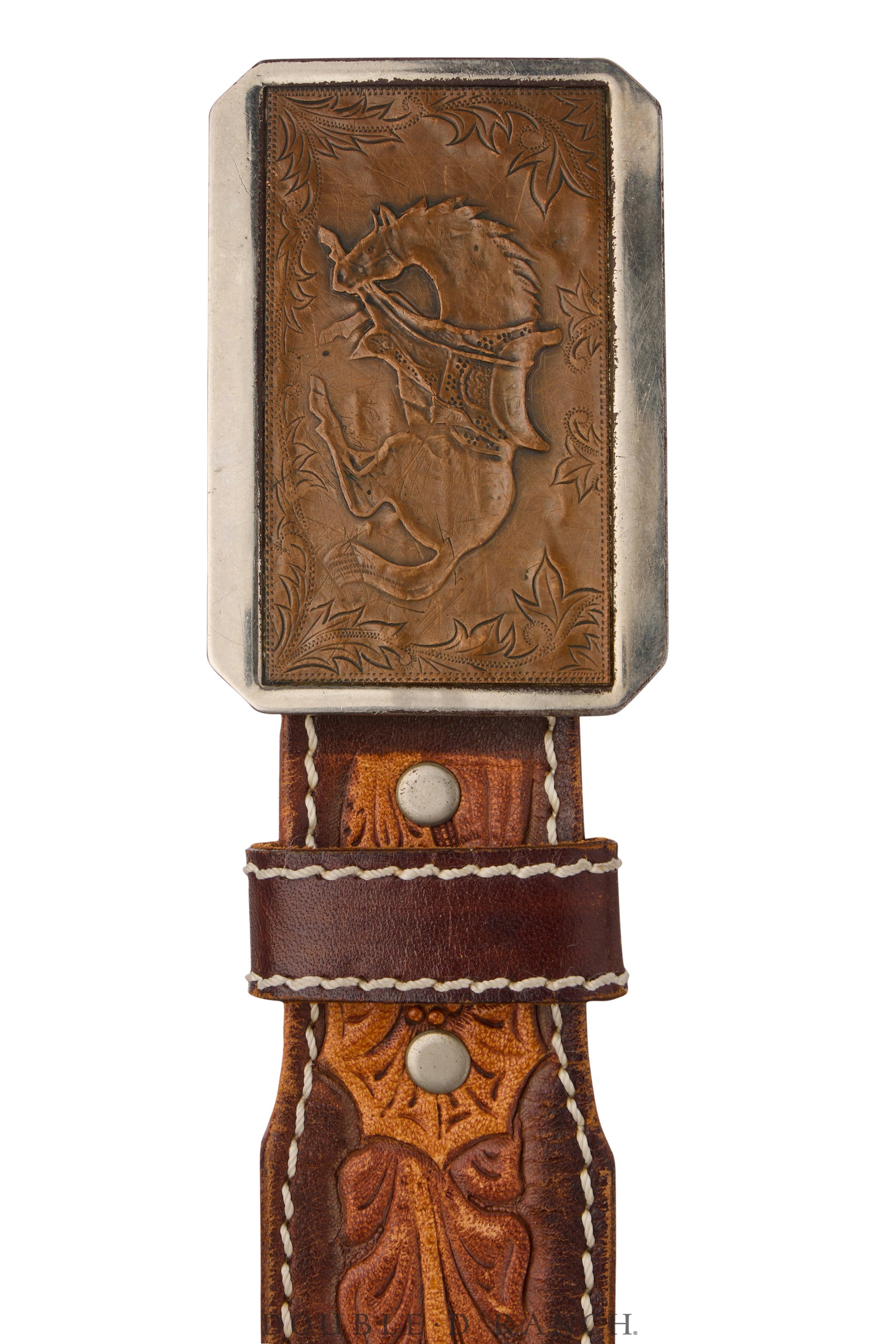 Belt, A Vintage, Buckle, Western, Brass, Horse, Vintage ‘60s, 786