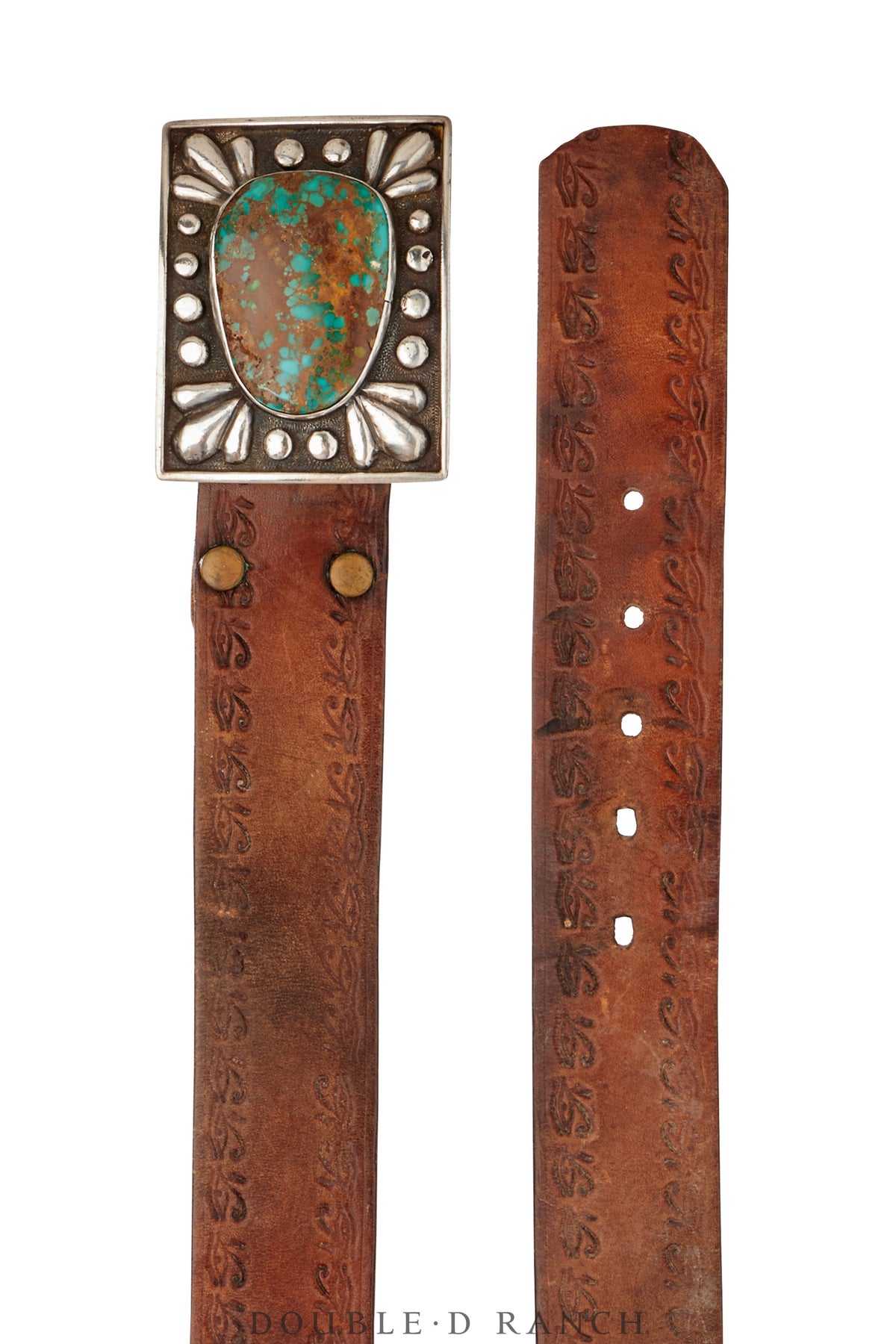 Belt, A Vintage, Buckle, Concho, Turquoise, Hallmark, Vintage, 800