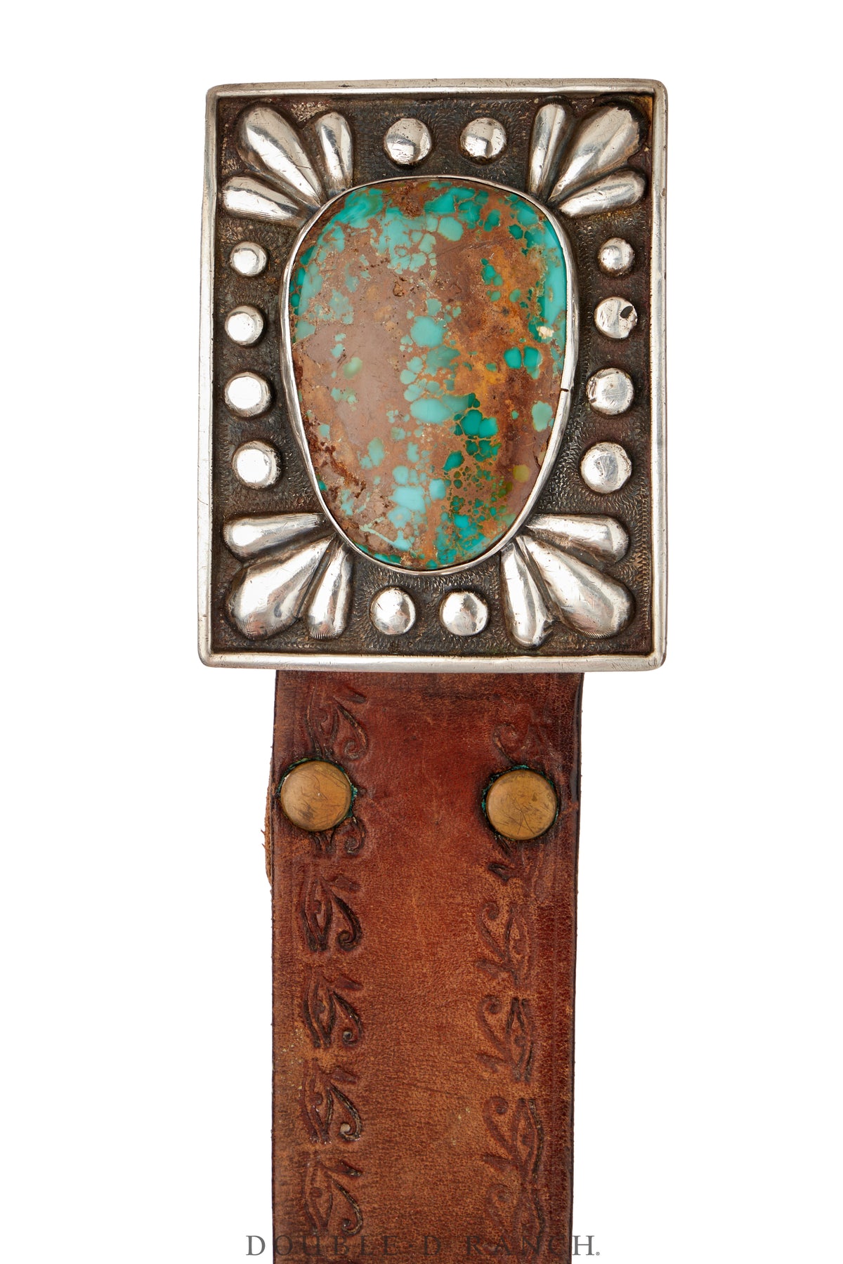 Belt, A Vintage, Buckle, Concho, Turquoise, Hallmark, Vintage, 800