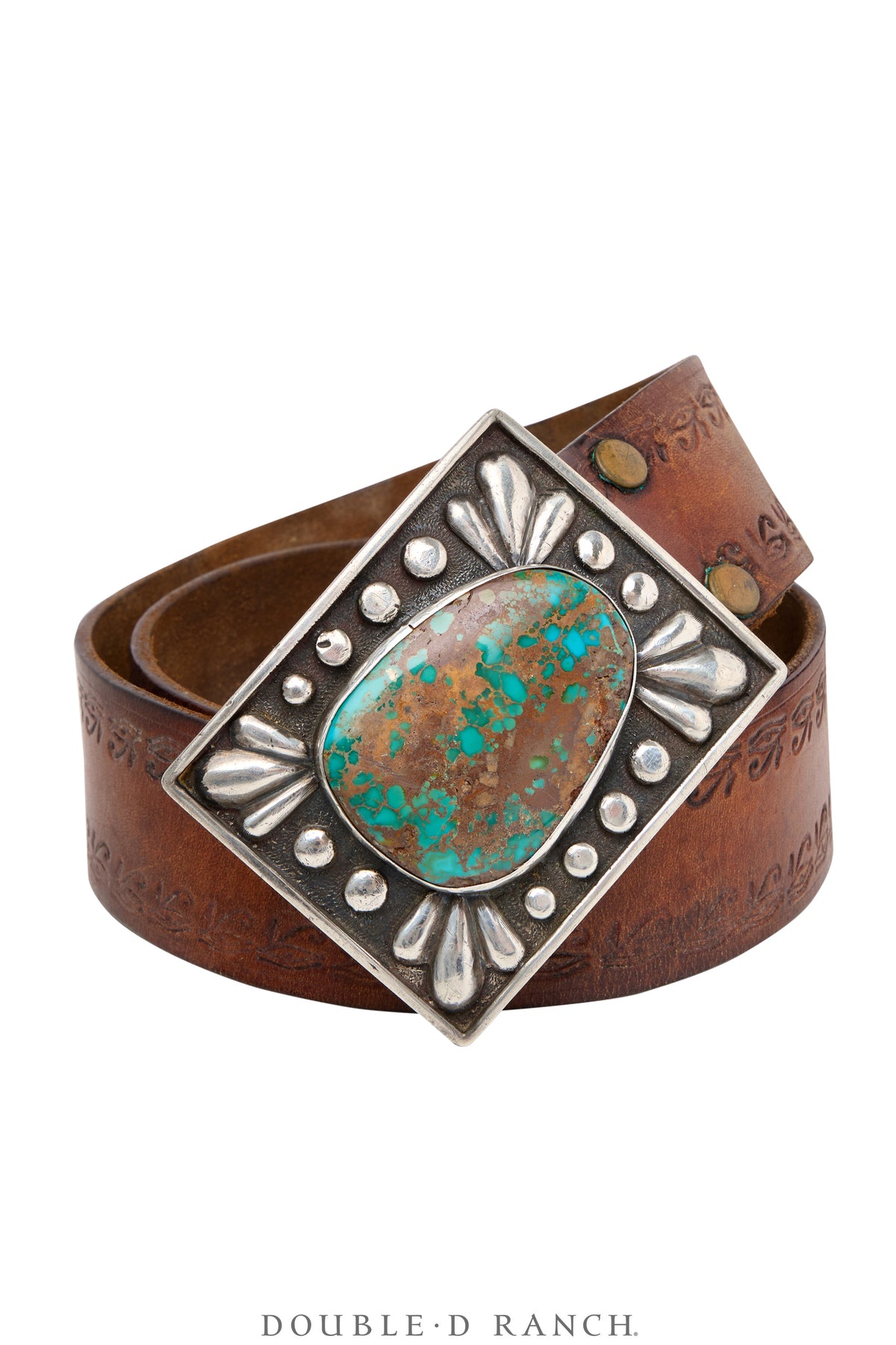 Belt, A Vintage, Buckle, Concho, Turquoise, Hallmark, Vintage, 800