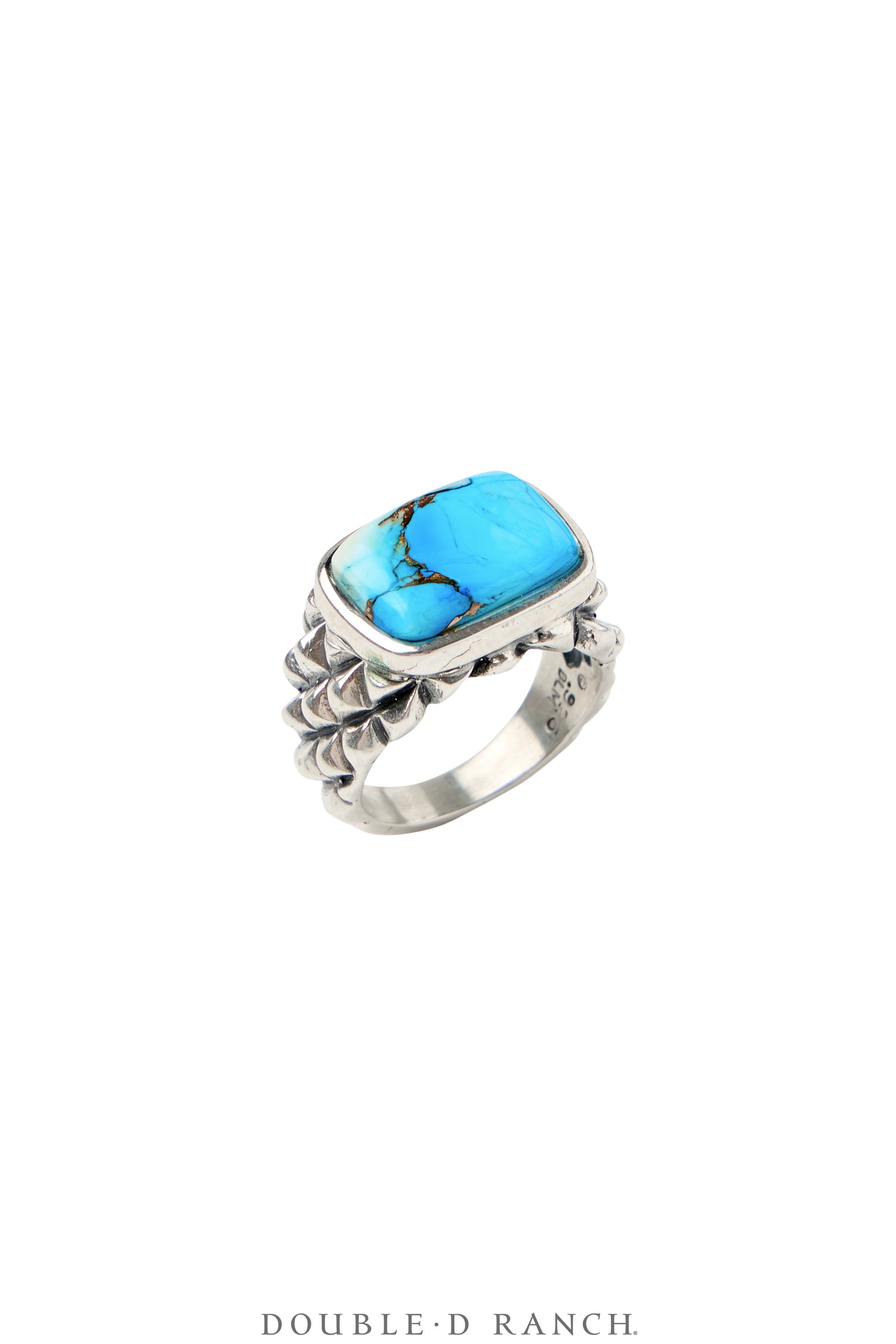 Ring, Dian Malouf, Turquoise, Sterling Silver, Hallmark, Contemporary, 1839