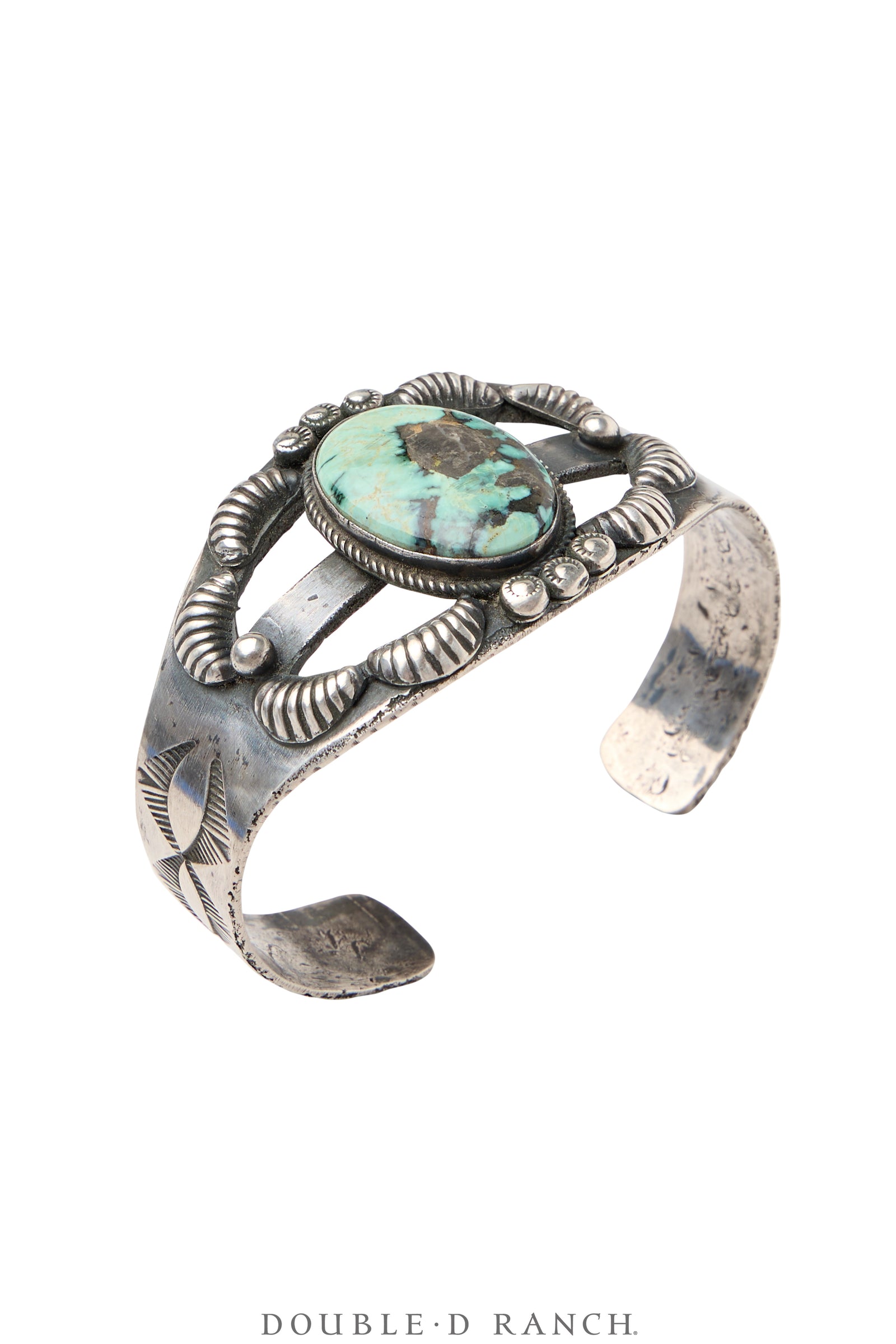 Cuff, Natural Stone, Turquoise, Kirk Smith Hallmark, Vintage, 4000