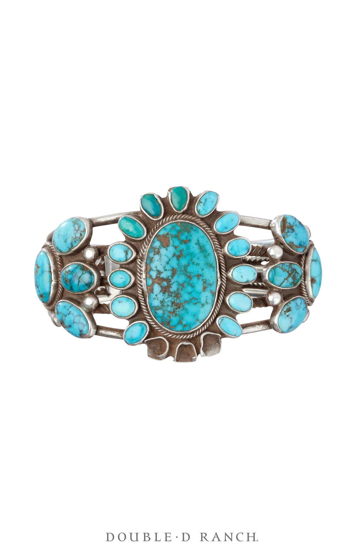 Cuff, Cluster, Turquoise, Flagstaff Old Pawn, Found Condition, Vintage ‘50s, 3996