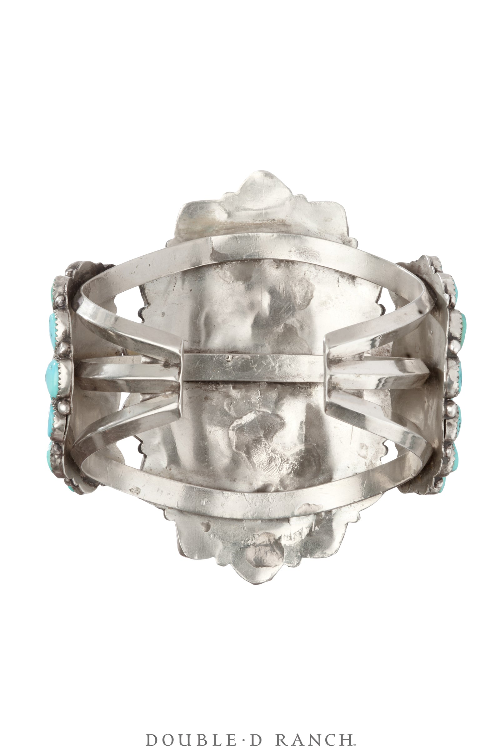 Cuff, Cluster, Turquoise, Outstanding Stones, Unmarked, Vintage ‘30s, 3998