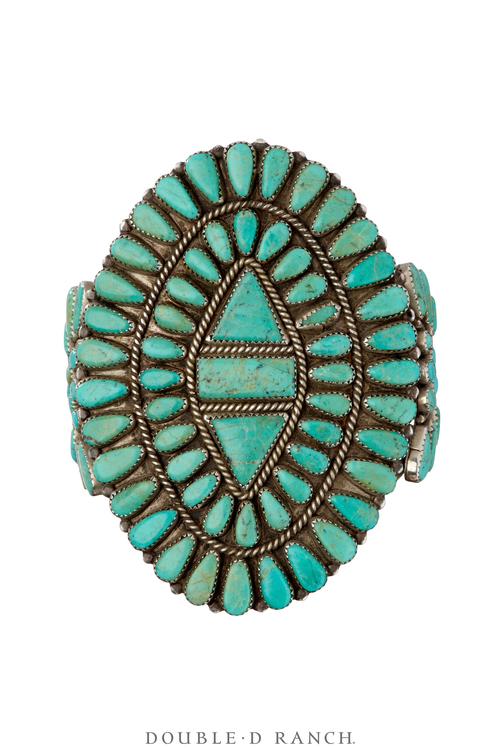 Cuff, Cluster, Turquoise, Unusual Center, Massive, Vintage, 3999