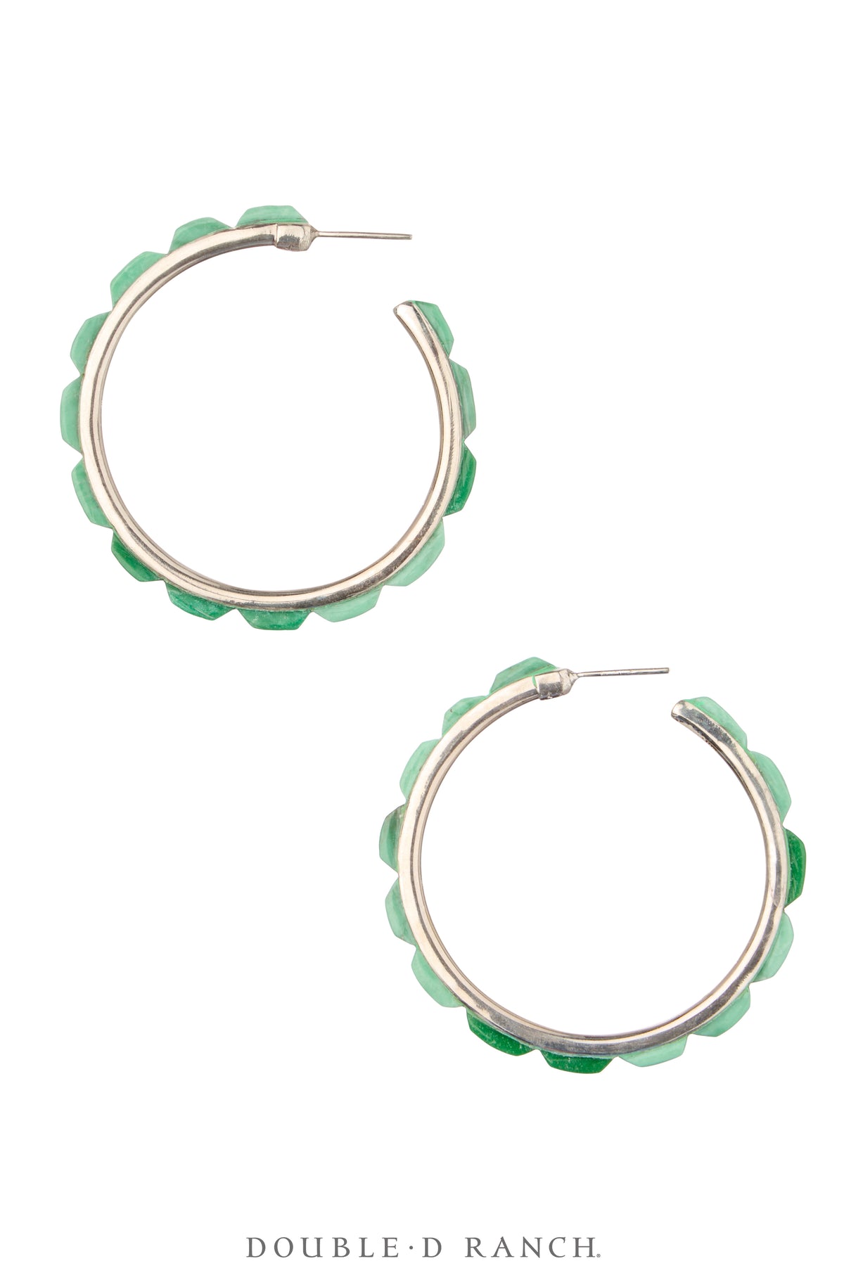 Earrings, Hoop, Medium, Mint, Contemporary, 2069