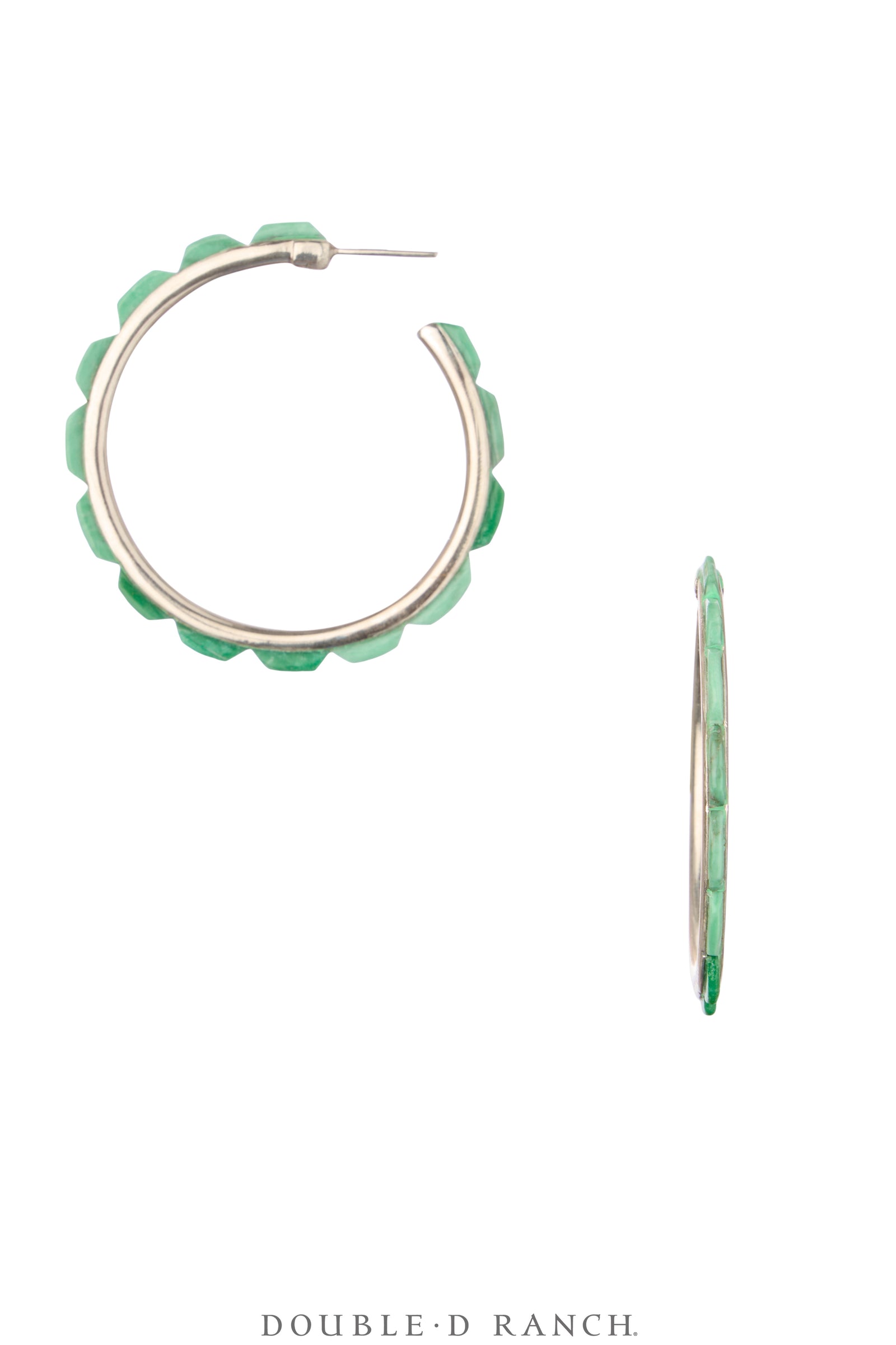 Earrings, Hoop, Medium, Mint, Contemporary, 2069