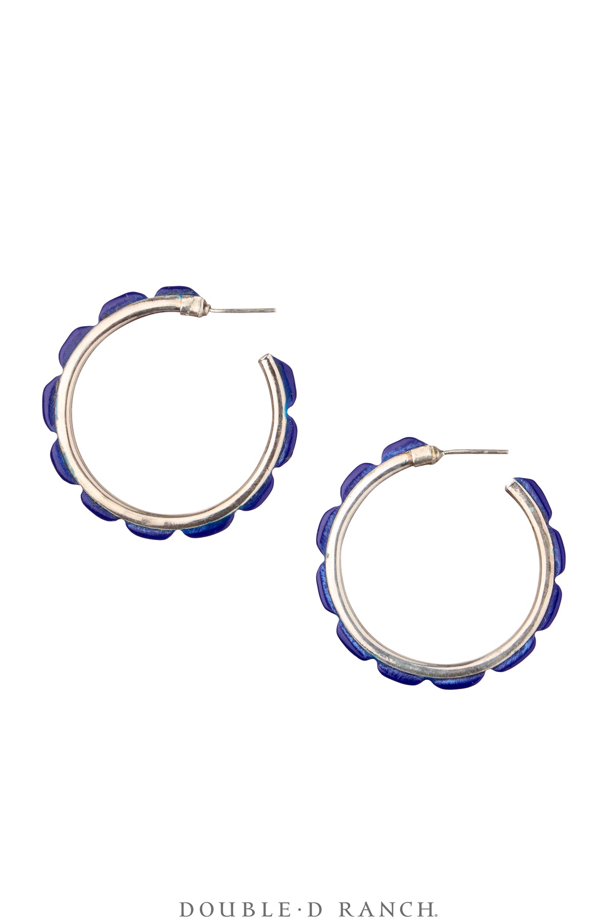 Earrings, Hoop, Small, Lapis, Contemporary, 2070