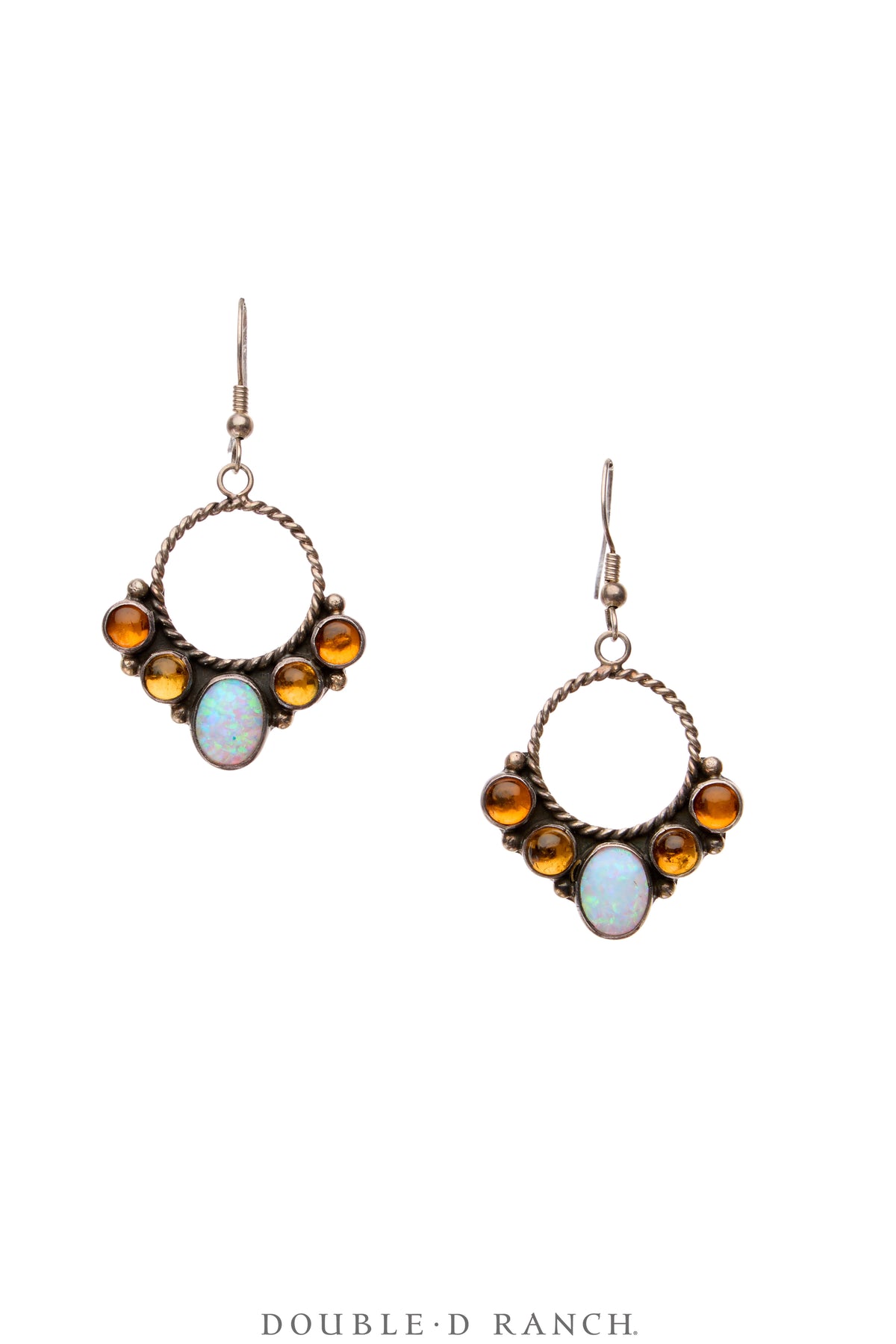 Earrings, Hoop, Multi Stone, Hallmark, Contemporary, 2006
