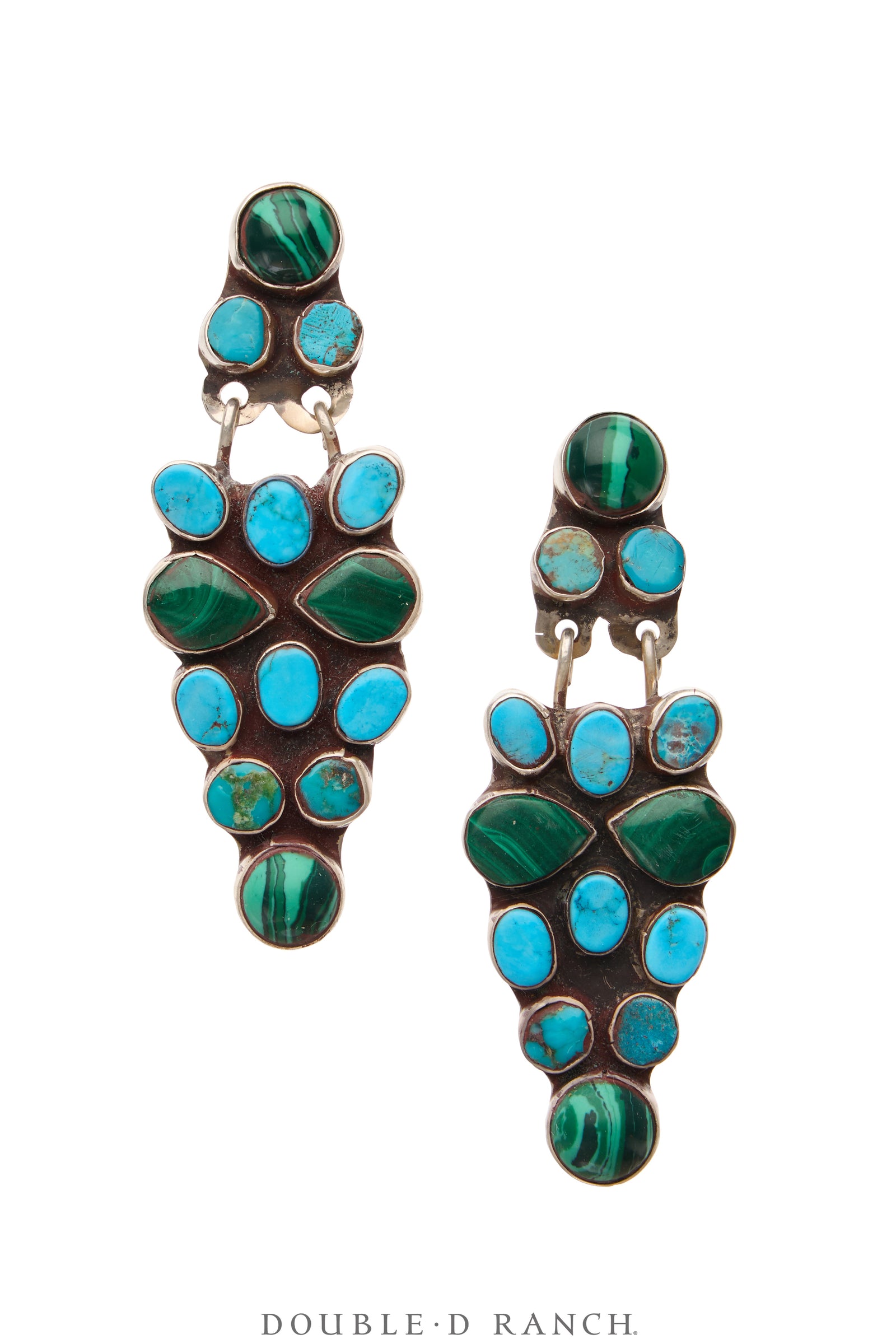 Earrings, Oscar Betz, Triangle, Turquoise, Orange Spiny Oyster, Hallmark, Contemporary, 2050