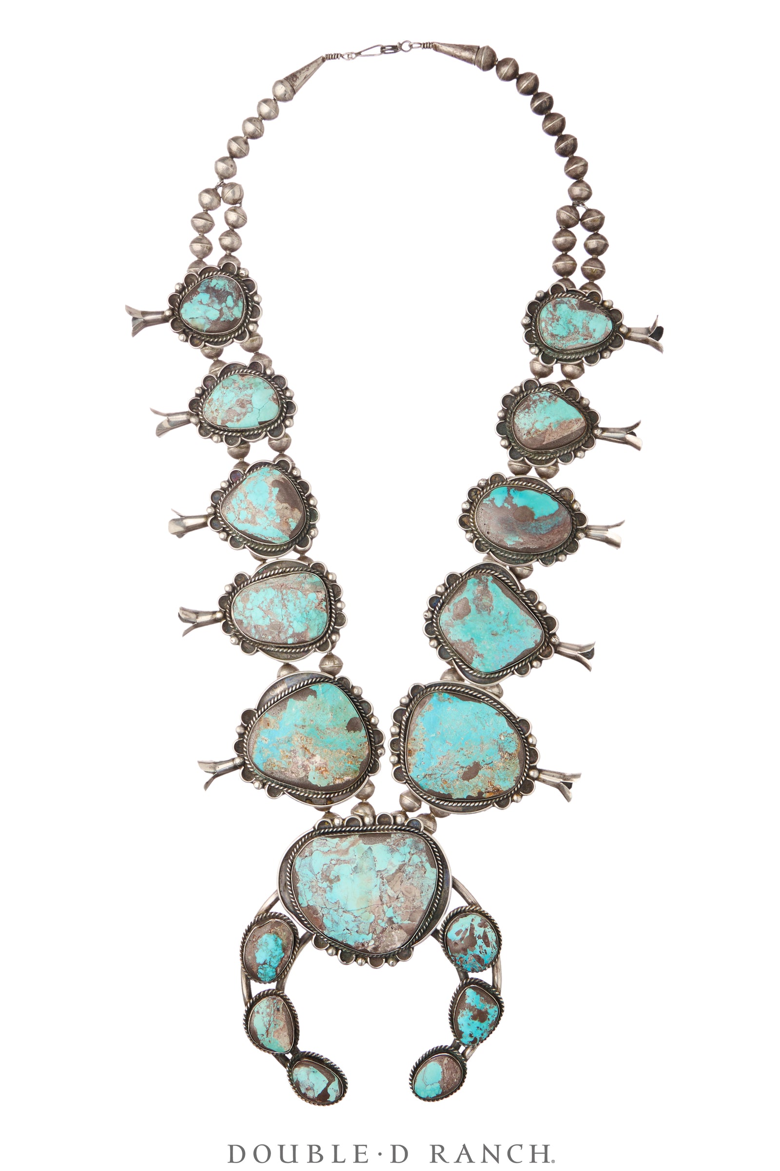 Necklace, Squash Blossom, Turquoise, From the Estate of Fashion Icon, Iris Apfel, Vintage, 3599