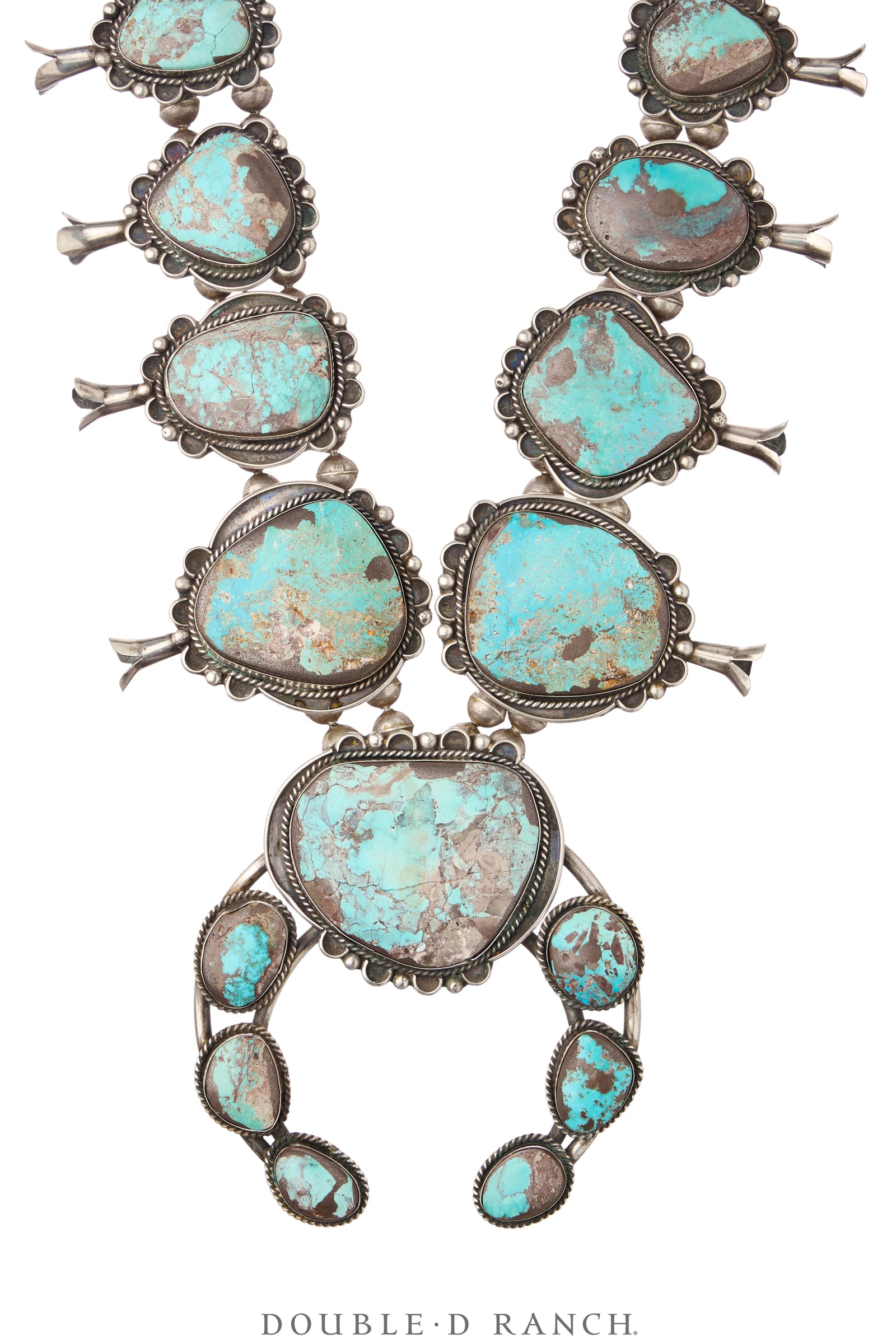 Necklace, Squash Blossom, Turquoise, From the Estate of Fashion Icon, Iris Apfel, Vintage, 3599