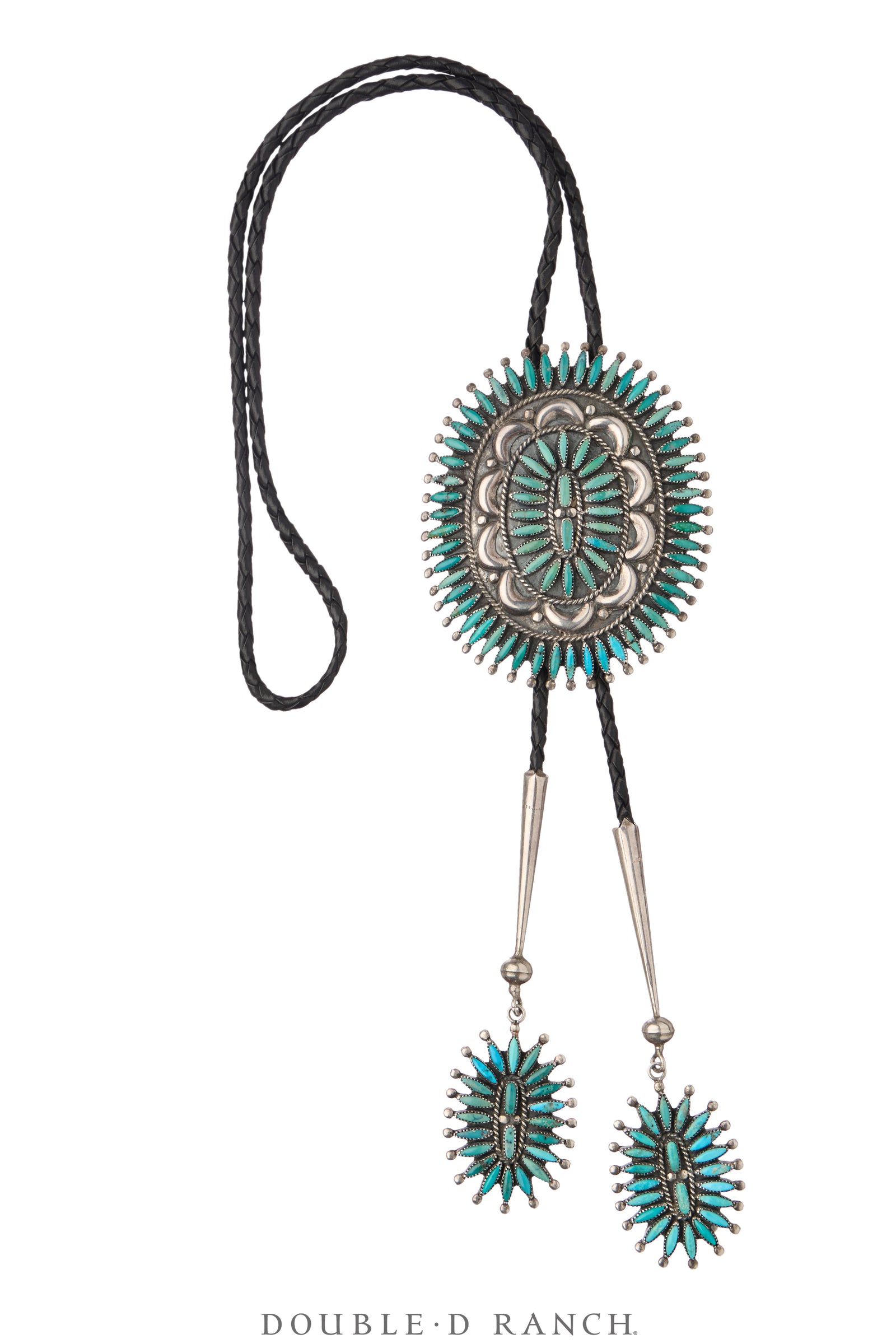 Bolo, Cluster, Turquoise, Needlepoint, Matching Aiguillettes, Hallmark, Vintage, 3601