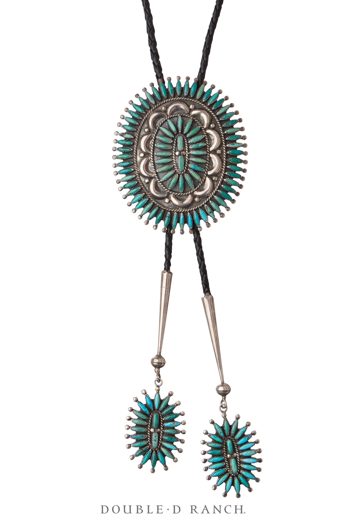 Bolo, Cluster, Turquoise, Needlepoint, Matching Aiguillettes, Hallmark, Vintage, 3601