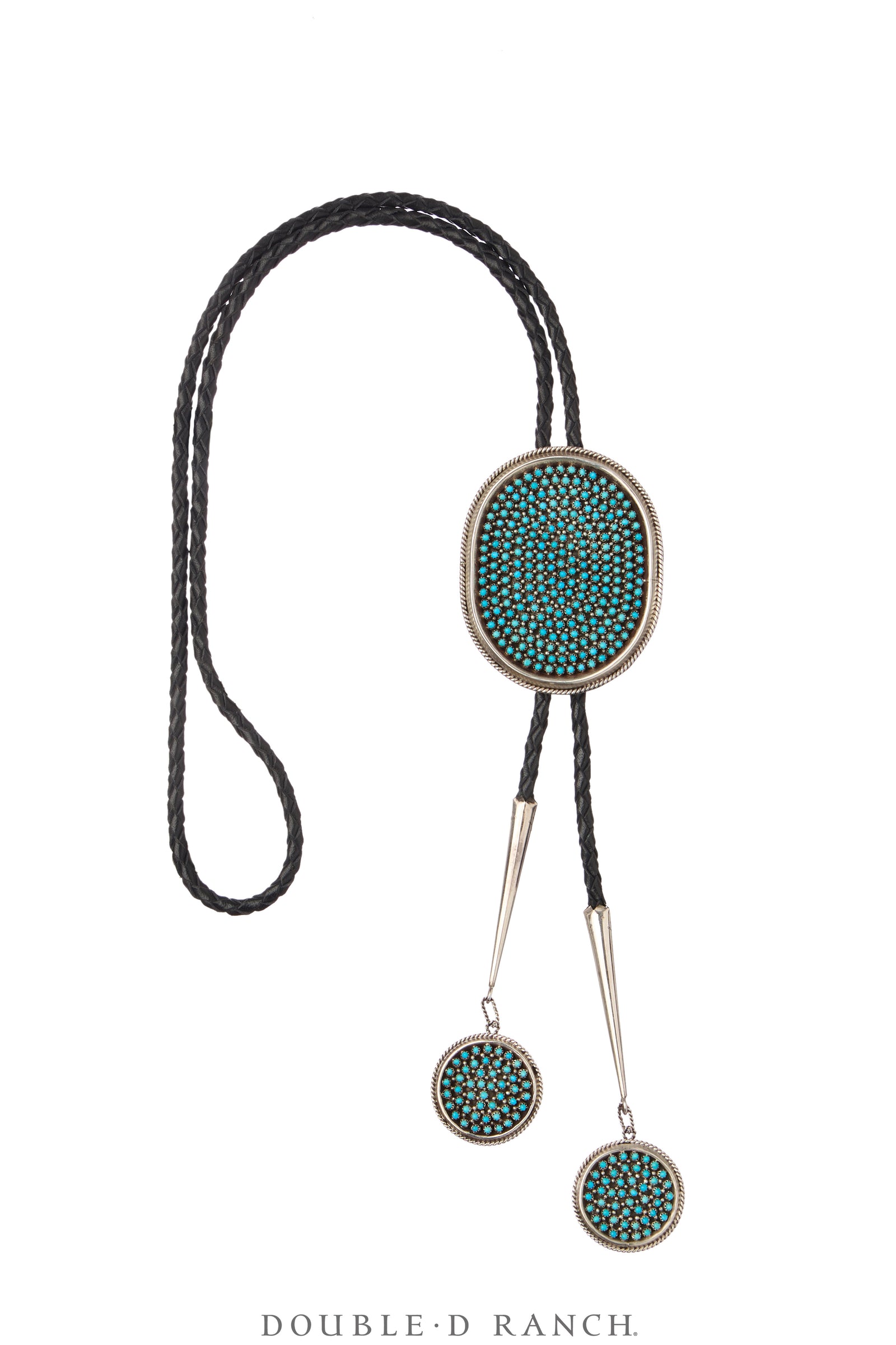 Bolo, Cluster, Turquoise, Zuni Snake Eye, Haloo Hallmark, Vintage, 3617