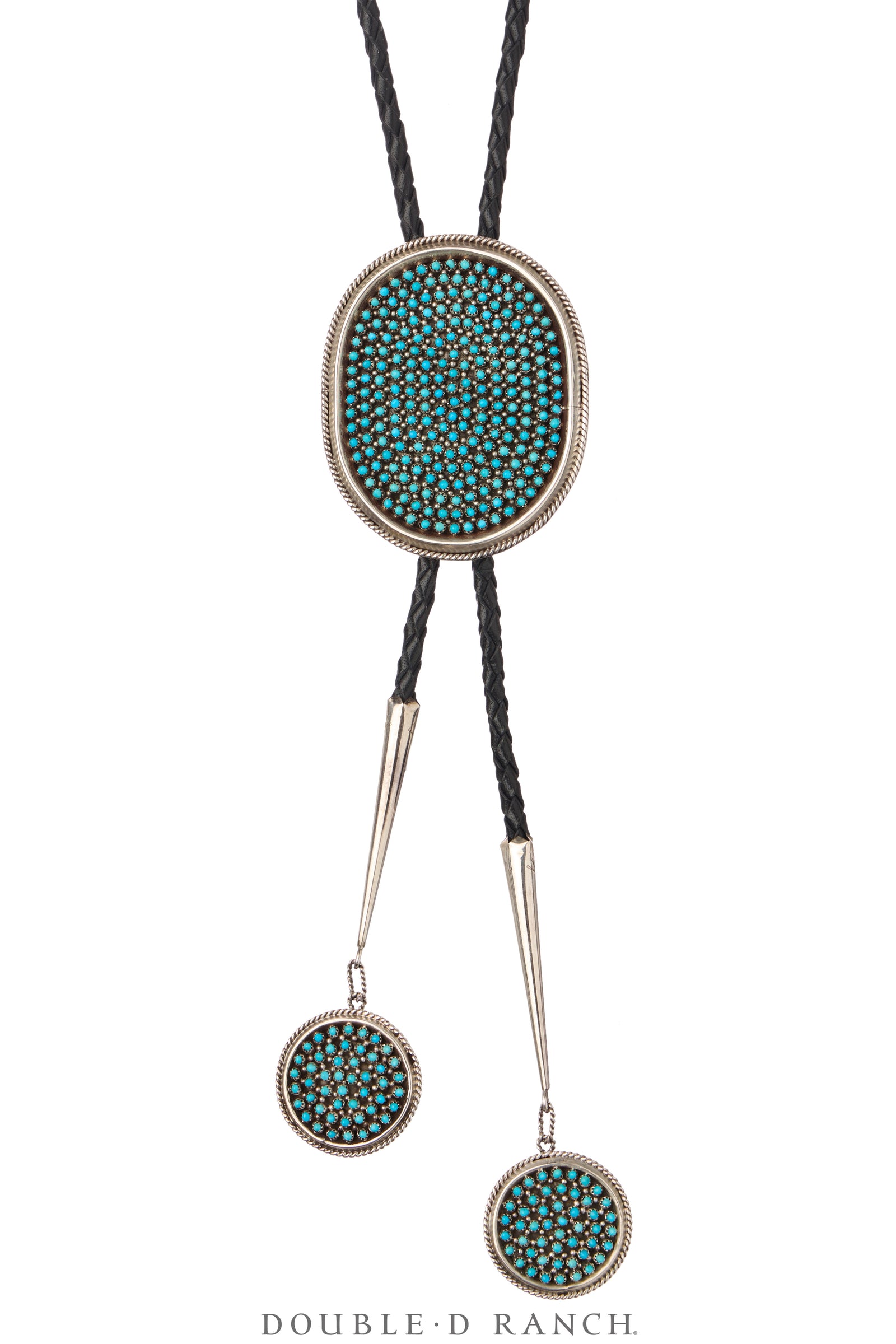 Bolo, Cluster, Turquoise, Zuni Snake Eye, Haloo Hallmark, Vintage, 3617